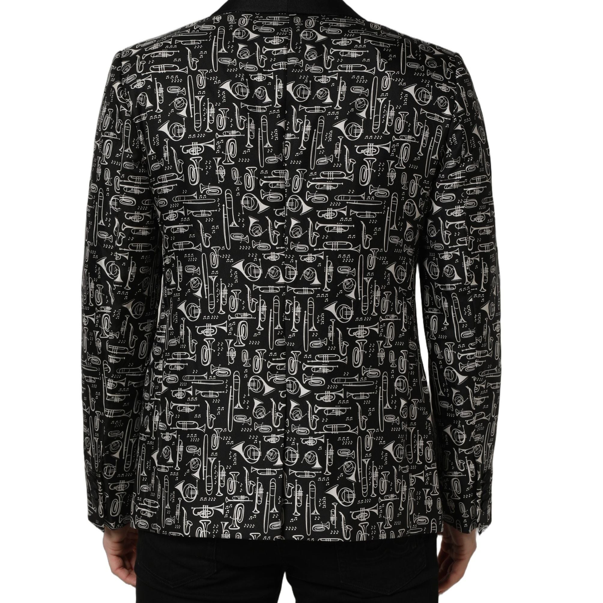 Dolce & Gabbana Black Crystal Embellished Coat Blazer Jacket