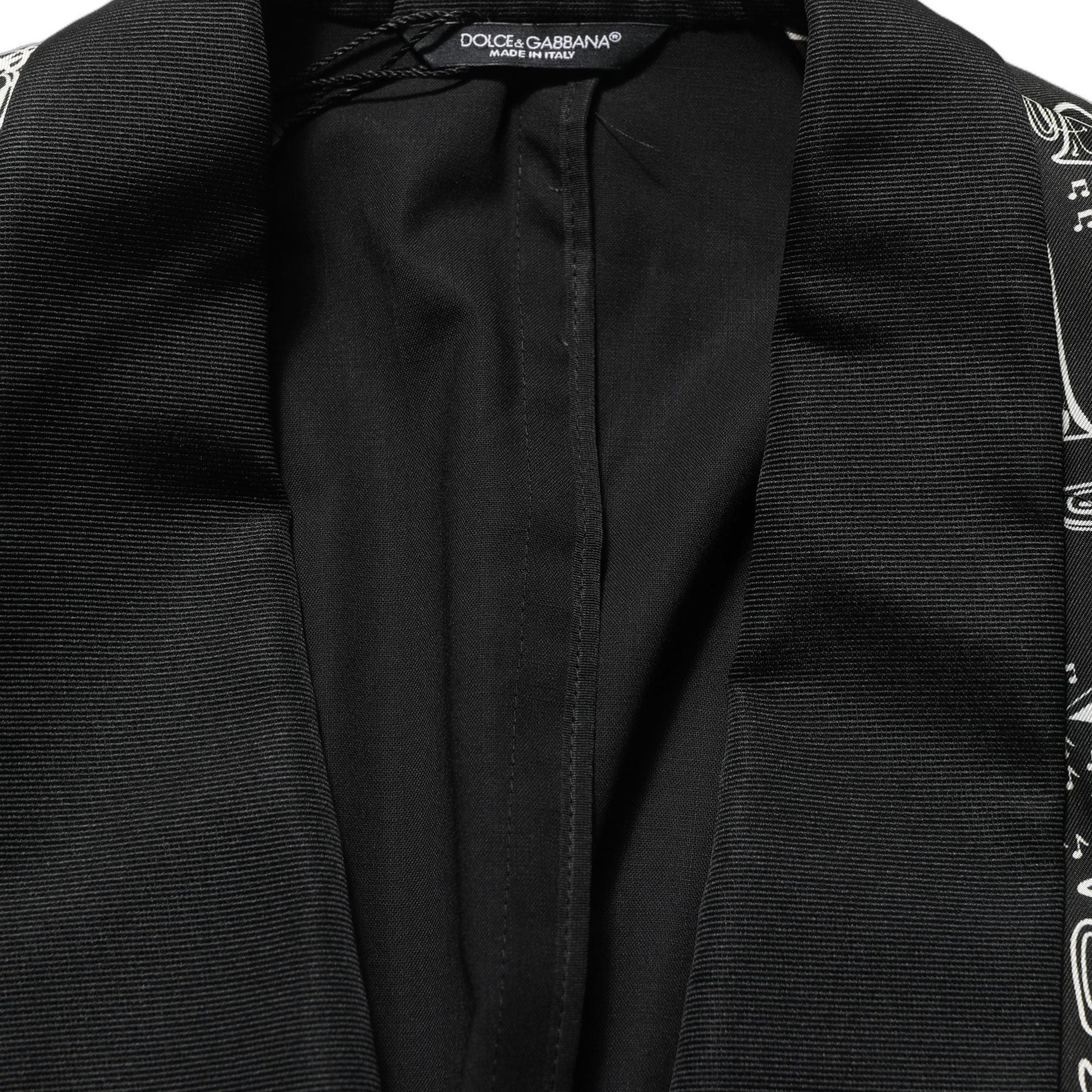 Dolce & Gabbana Black Crystal Embellished Coat Blazer Jacket