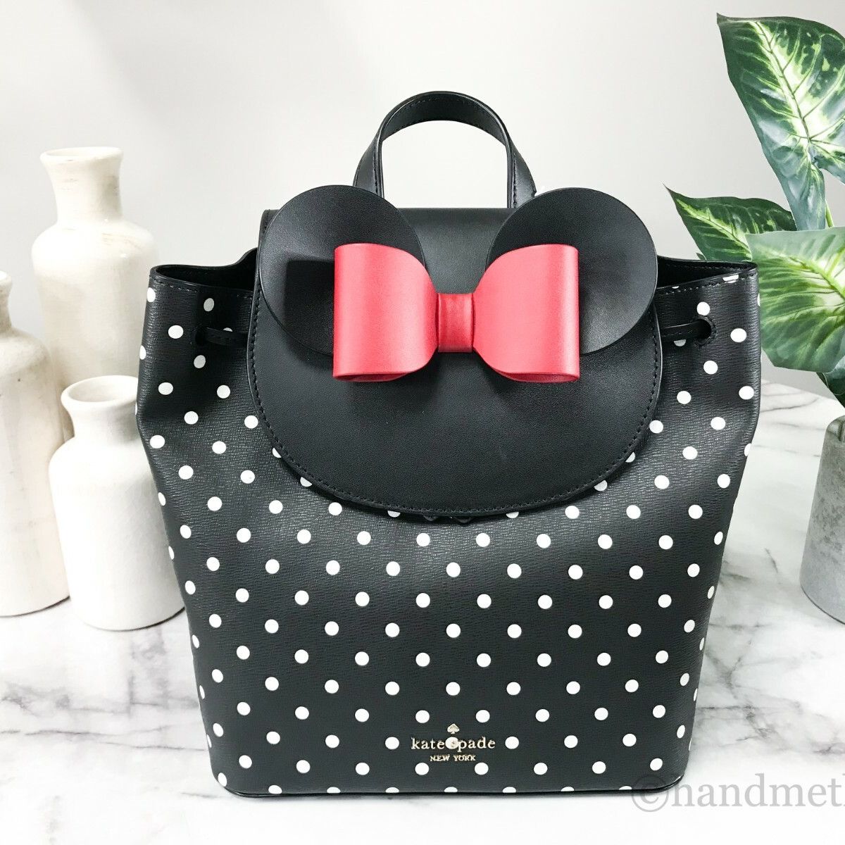 Kate Spade Disney Minnie Mouse Medium Leather Backpack Bookbag Bag
