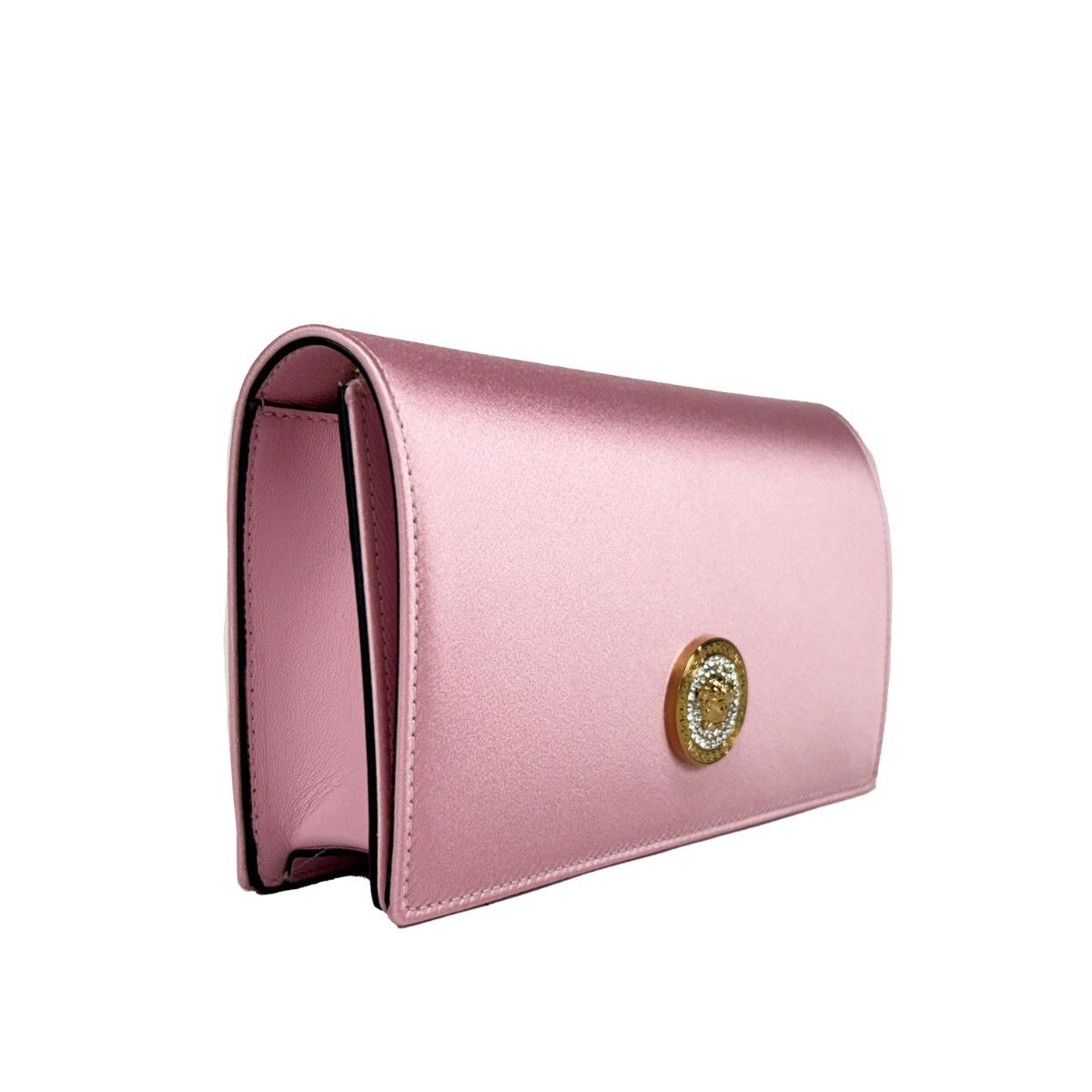 Versace Medusa Crystal Satin Mini Chain Crossbody Bag Purse