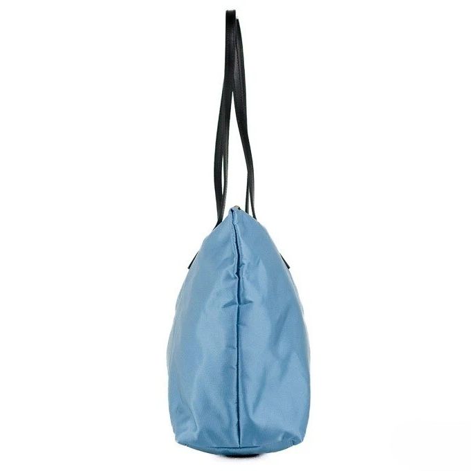 Versace Portuna Medusa Medium Cornflower Blue Nylon Leather Tote Bag Purse
