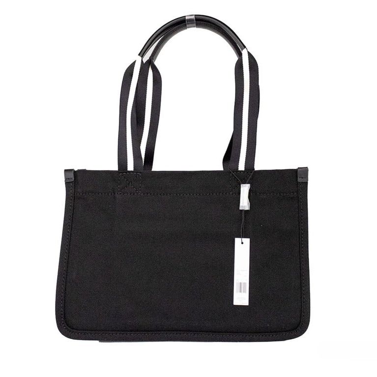 Marc Jacobs Medium Black Canvas Fabric Shoulder Convertible Tote Purse Bag