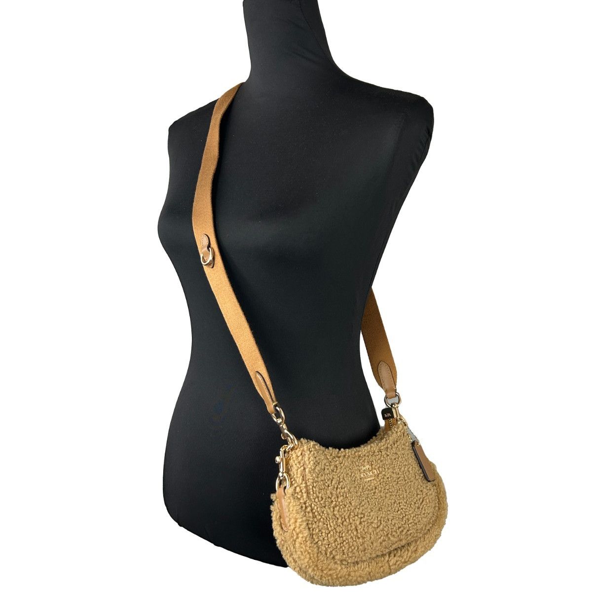 COACH Coach Teri Mini Shearling Fur Crossbody Bag