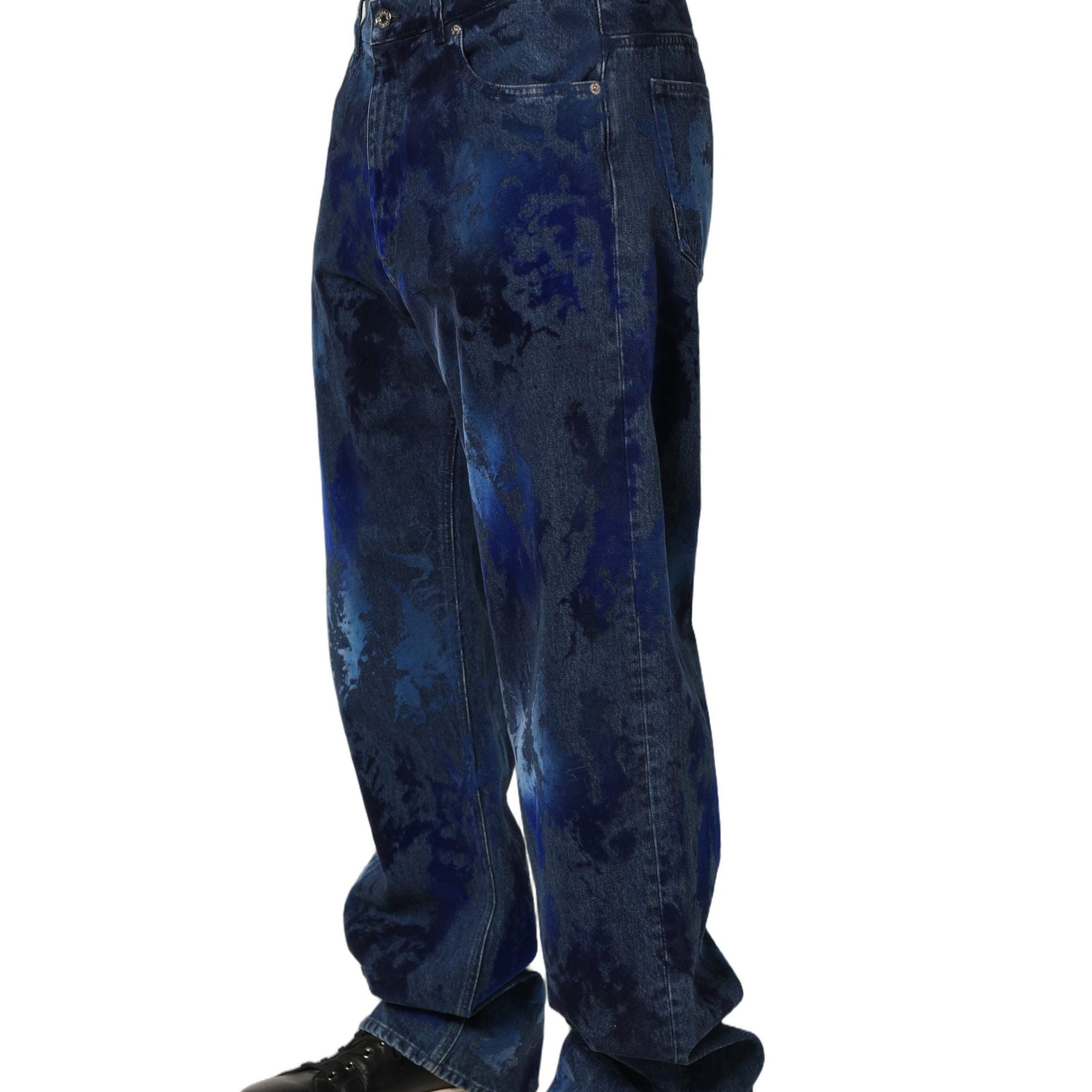 Dolce & Gabbana Blue Tie Dye Cotton Men Straight Denim Jeans
