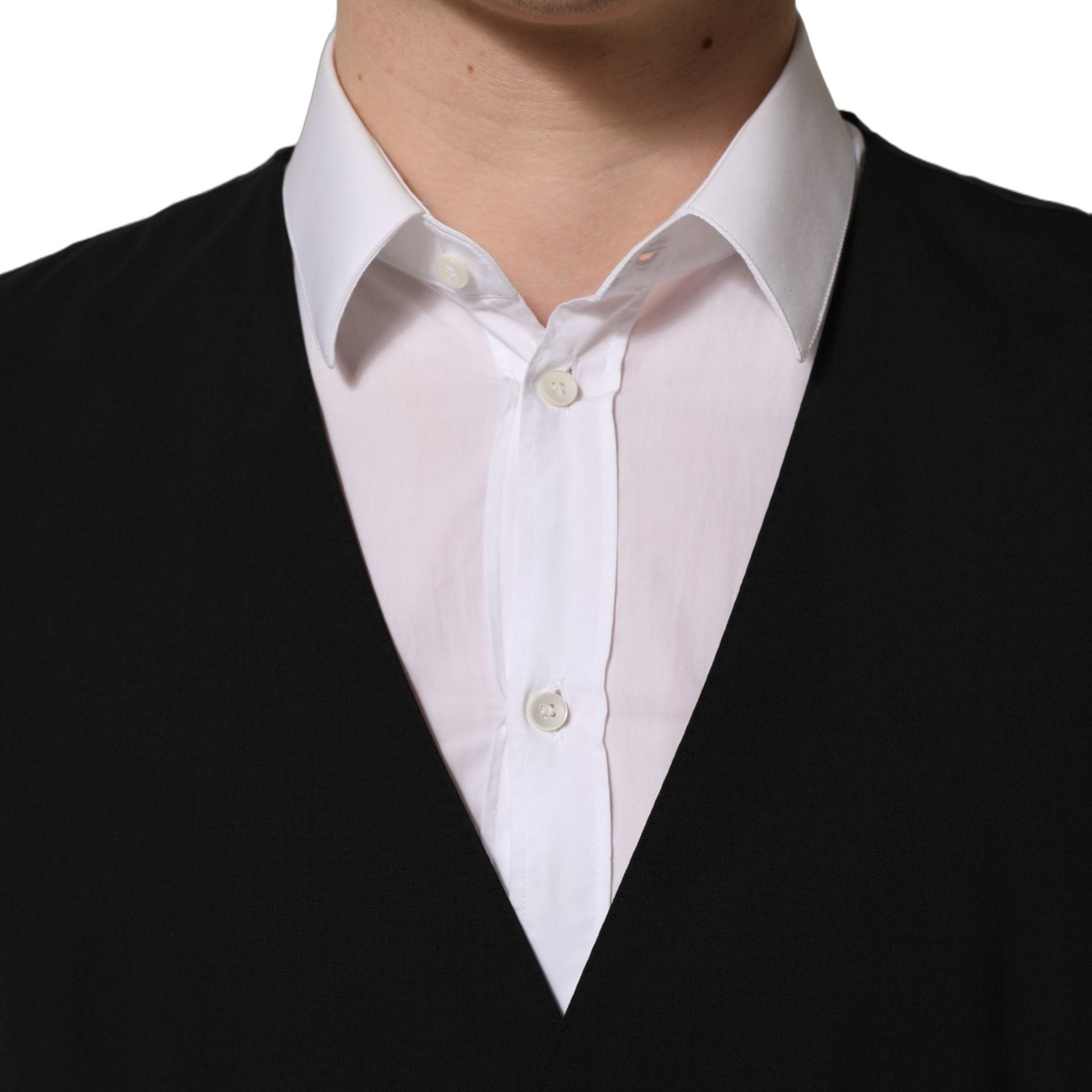 Dolce & Gabbana Black Wool Slim Fit Formal 3 Piece Men Suit