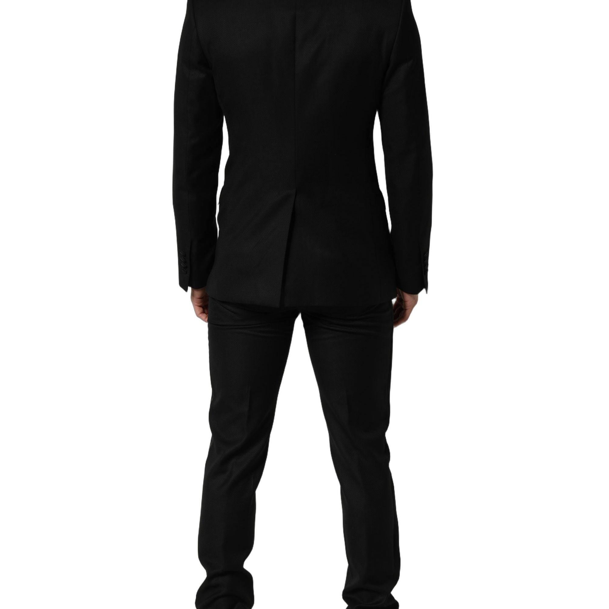 Dolce & Gabbana Black Wool Slim Fit Formal 2 Piece Men Suit