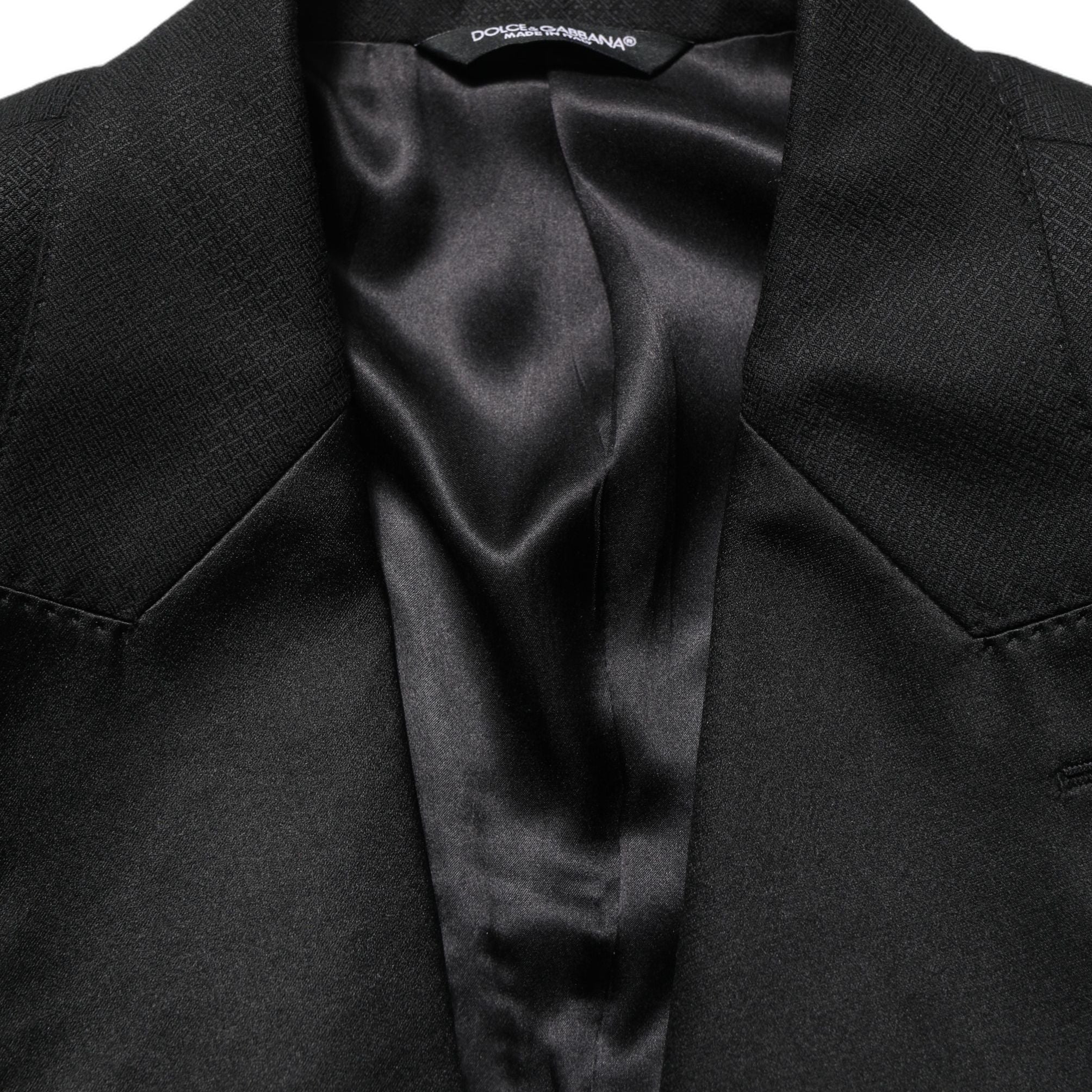 Dolce & Gabbana Black Wool Slim Fit Formal 2 Piece Men Suit