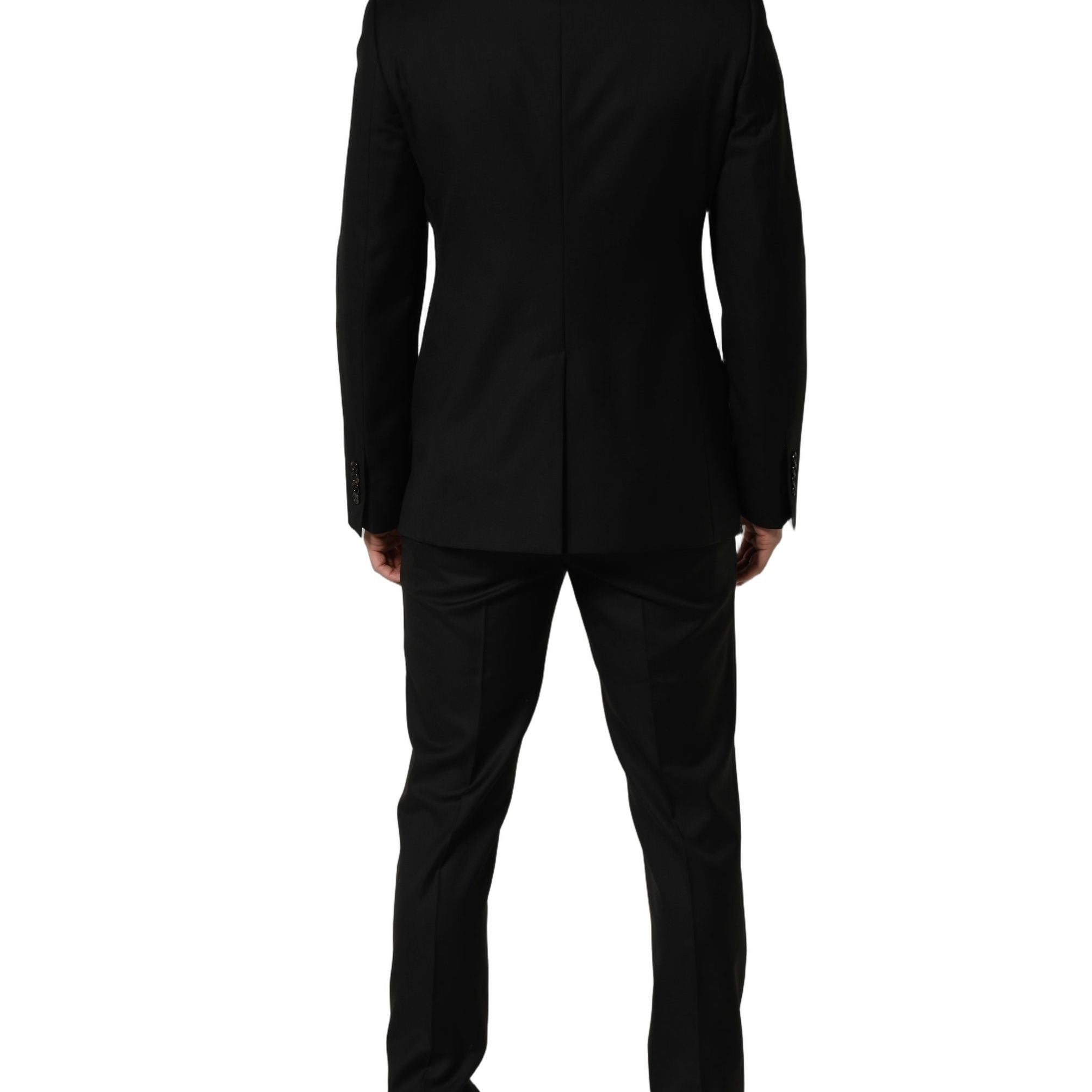 Dolce & Gabbana Black Wool Slim Fit Formal 2 Piece Men Suit