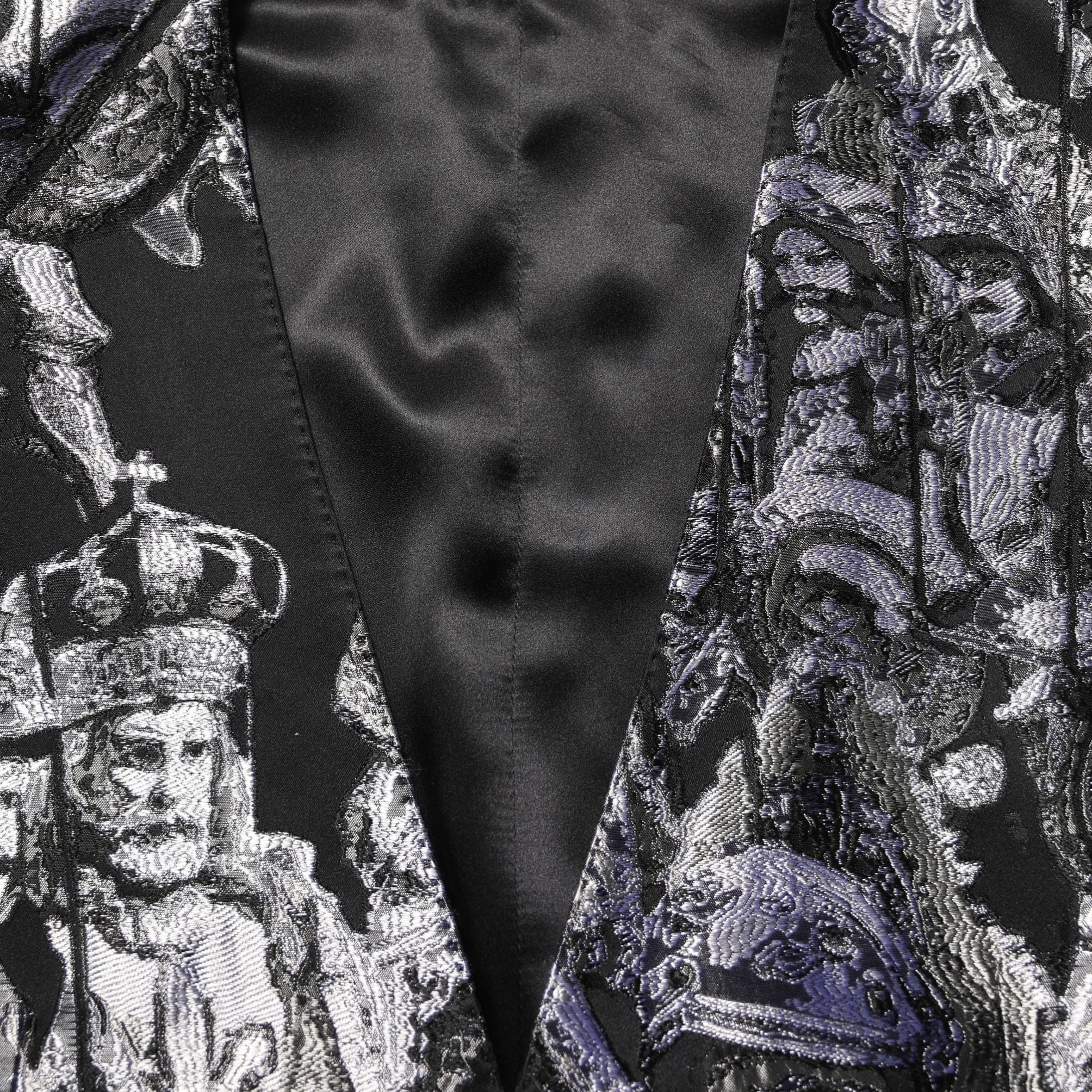 Dolce & Gabbana Black Jacquard Slim Fit Formal 3 Piece Suit