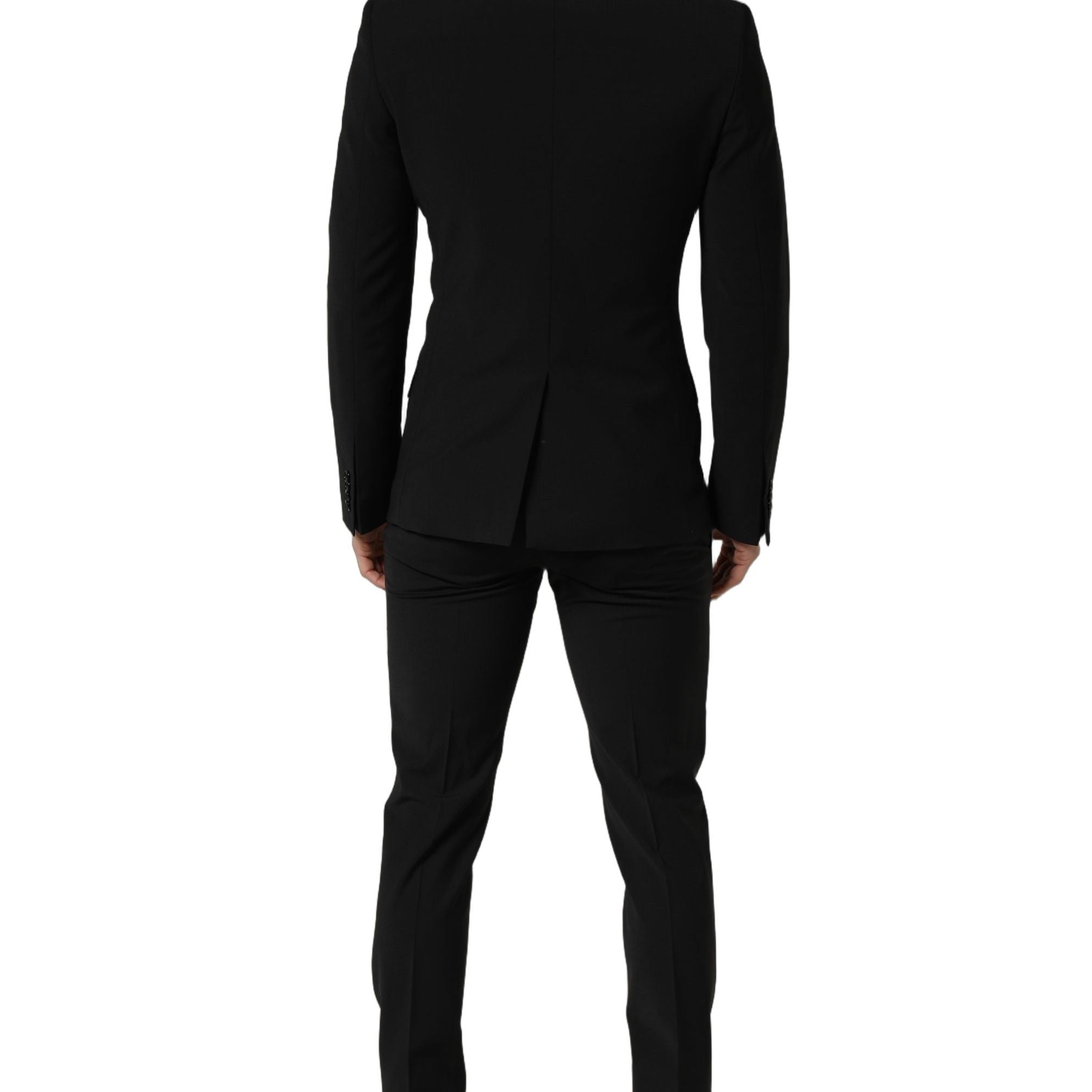 Dolce & Gabbana Black Wool Slim Fit Formal 2 Piece Men Suit