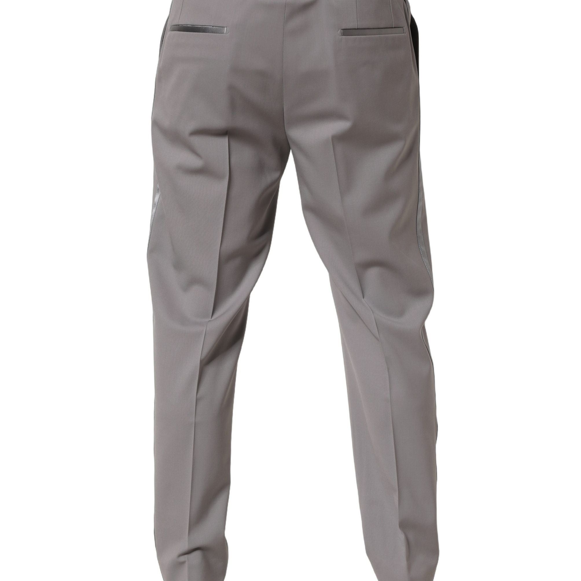 Dolce & Gabbana Gray Wool Tapered Men Dress Trouser Pants