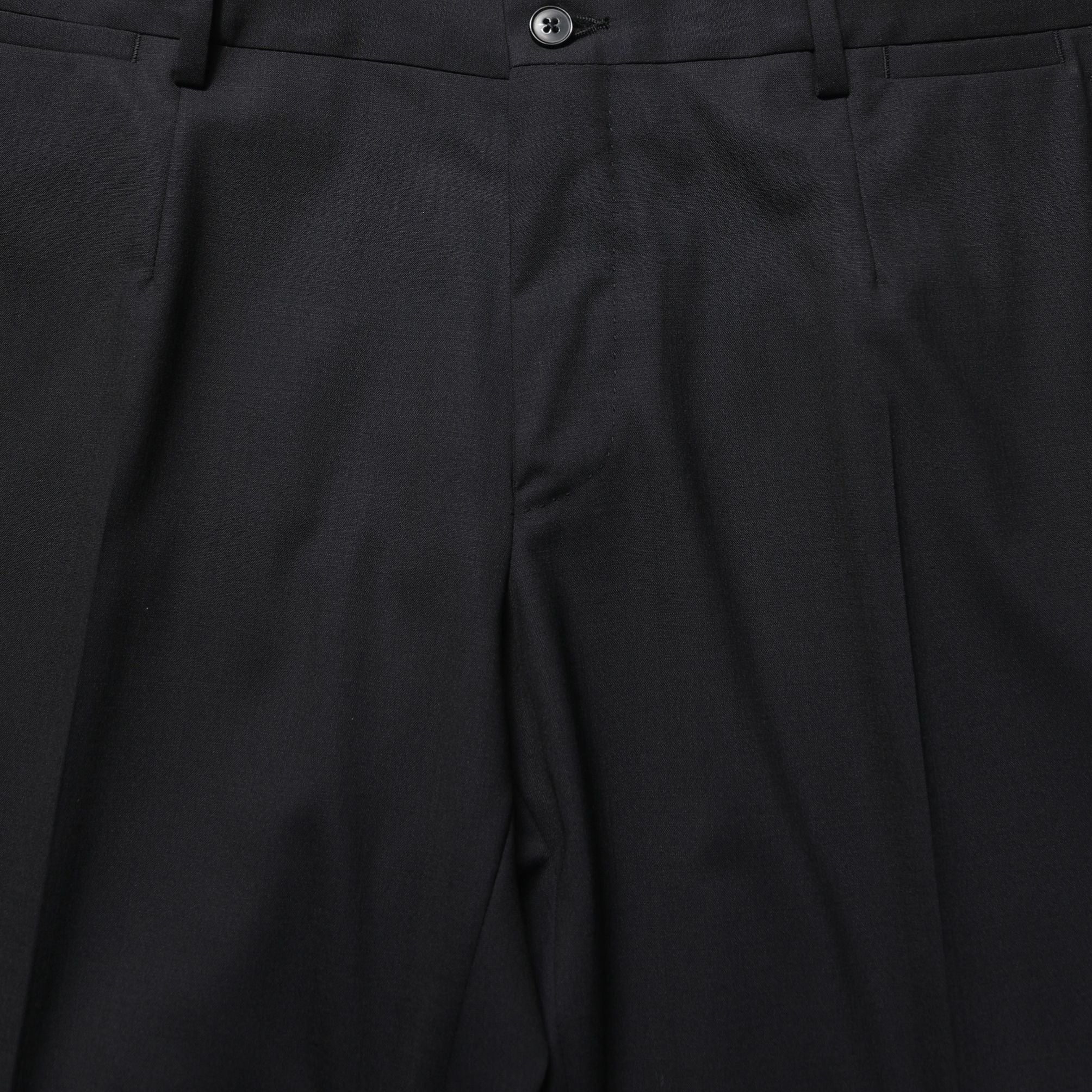 Dolce & Gabbana Black Wool Tapered Leg Dress Trouser Pants