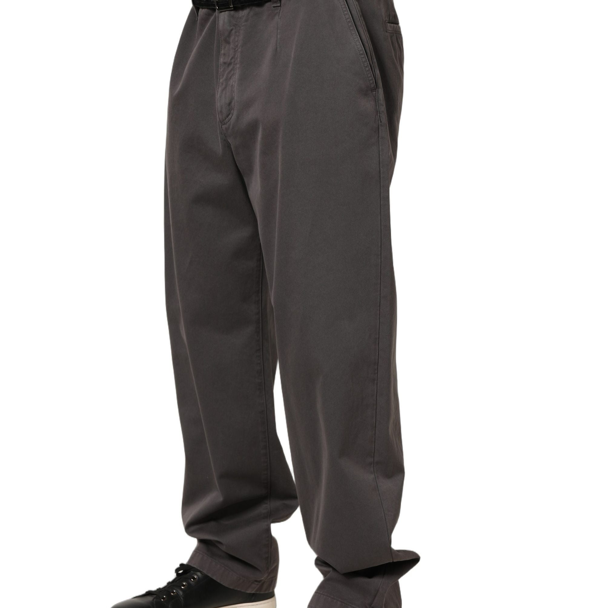 Dolce & Gabbana Dark Gray MidWaist Straight Men Trouser Pants
