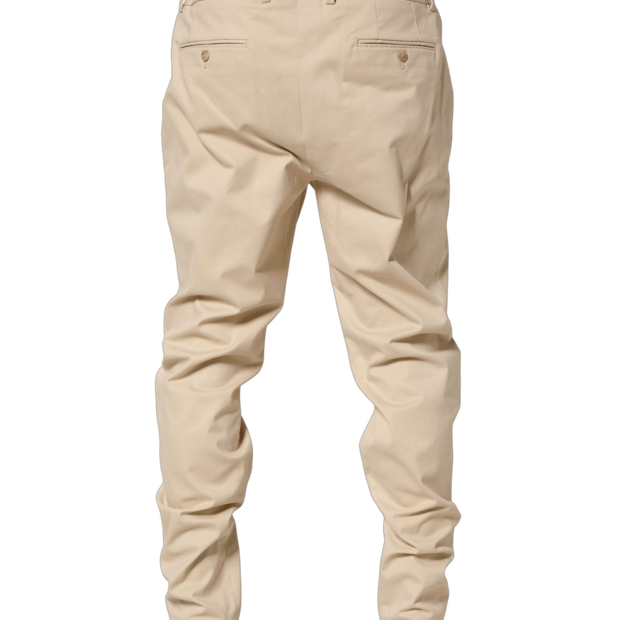 Dolce & Gabbana Beige Re-Editon Mid Waist Tapered Men Pants