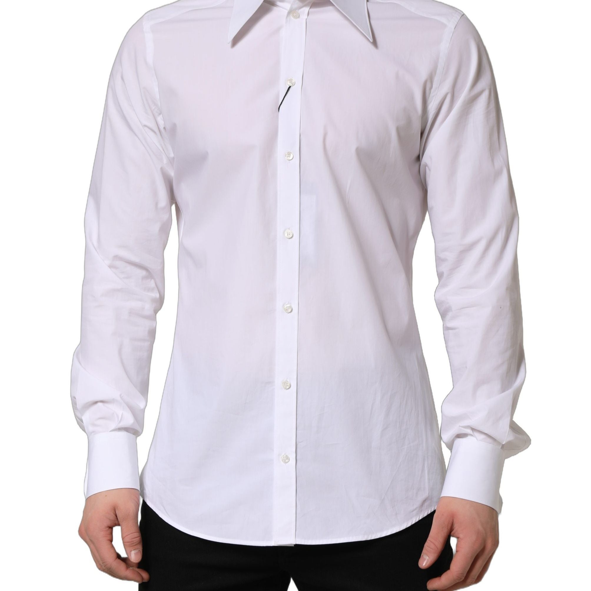 Dolce & Gabbana White MARTINI Long Sleeves Men Dress Shirt