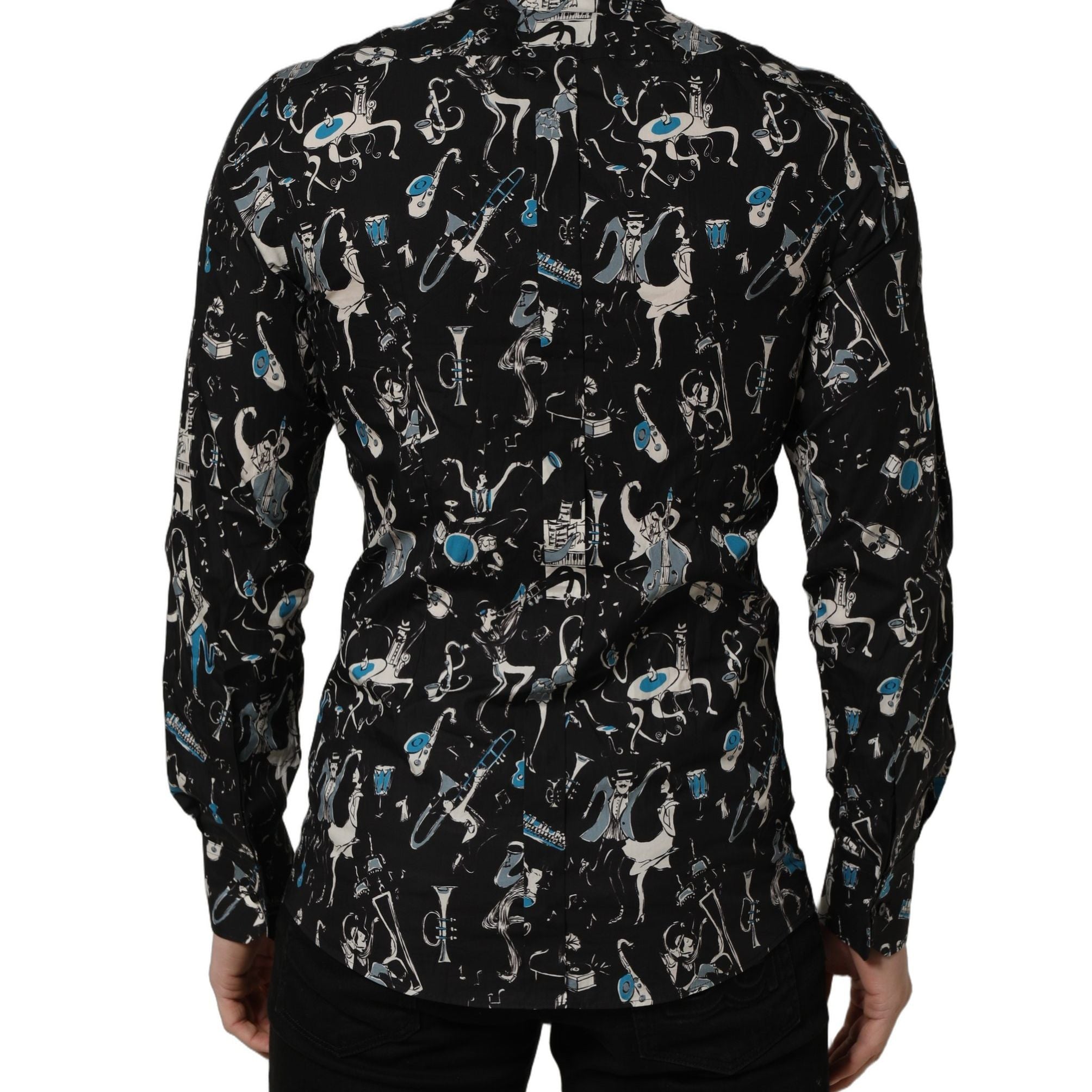 Dolce & Gabbana Black Jazz Club Cotton GOLD Fit Dress Shirt