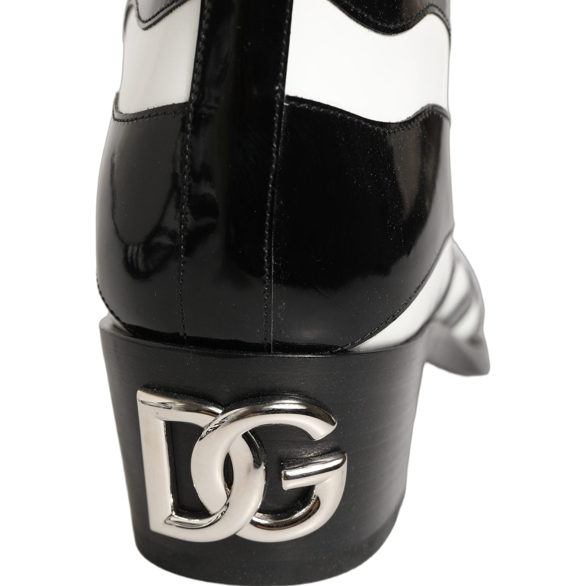 Dolce & Gabbana Black White Zebra Knee High Men Boots Shoes