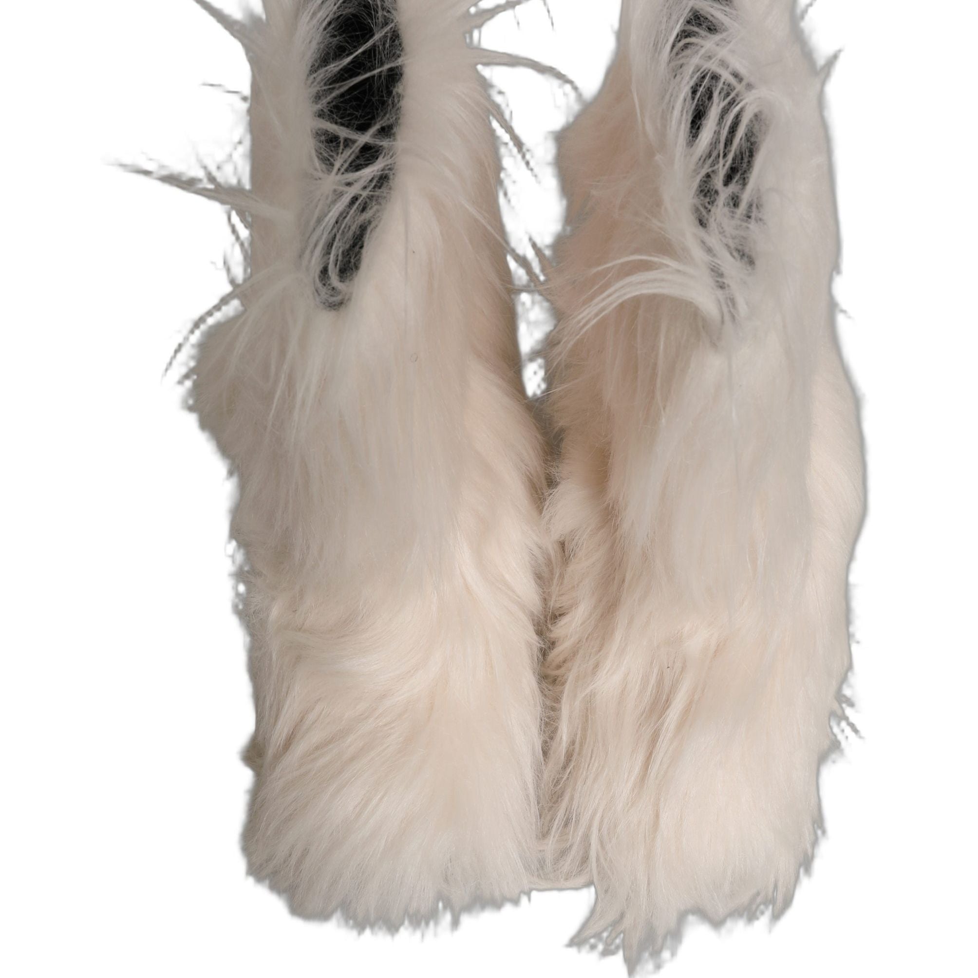 Dolce & Gabbana White Faux Fur Mid Calf Men Boots Shoes