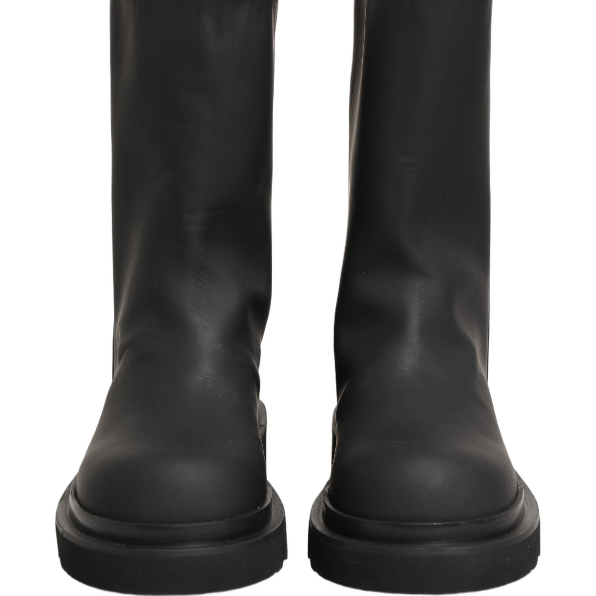 Dolce & Gabbana Black Leather Mid Calf Chunky Men Boots Shoes