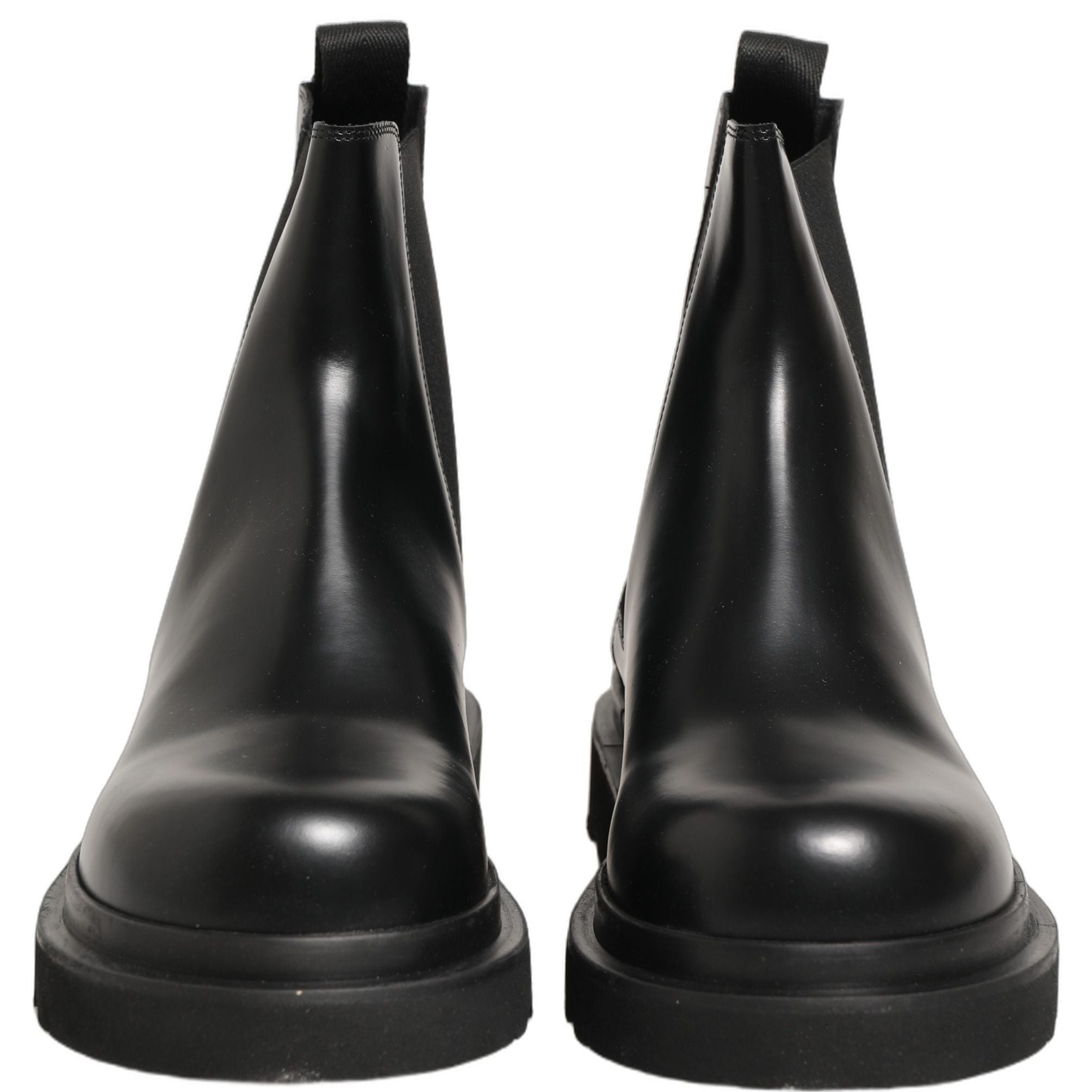Dolce & Gabbana Black Chelsea Boots Leather Slip On Men Shoes