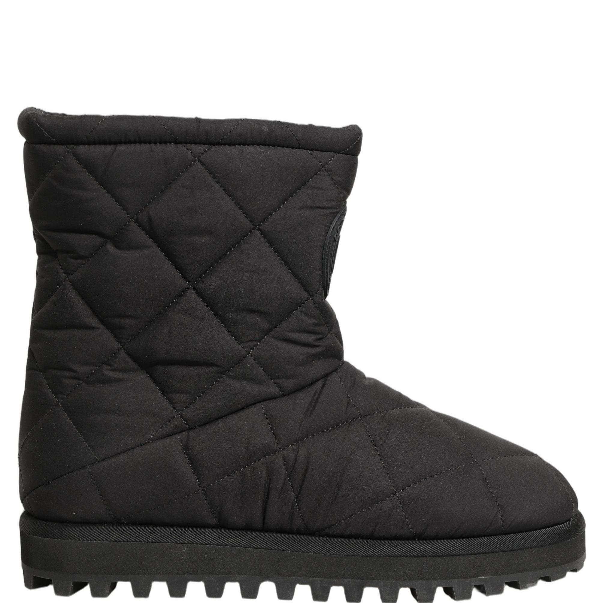 Dolce & Gabbana Black Quilted Effect Mid Calf Boots Shoes