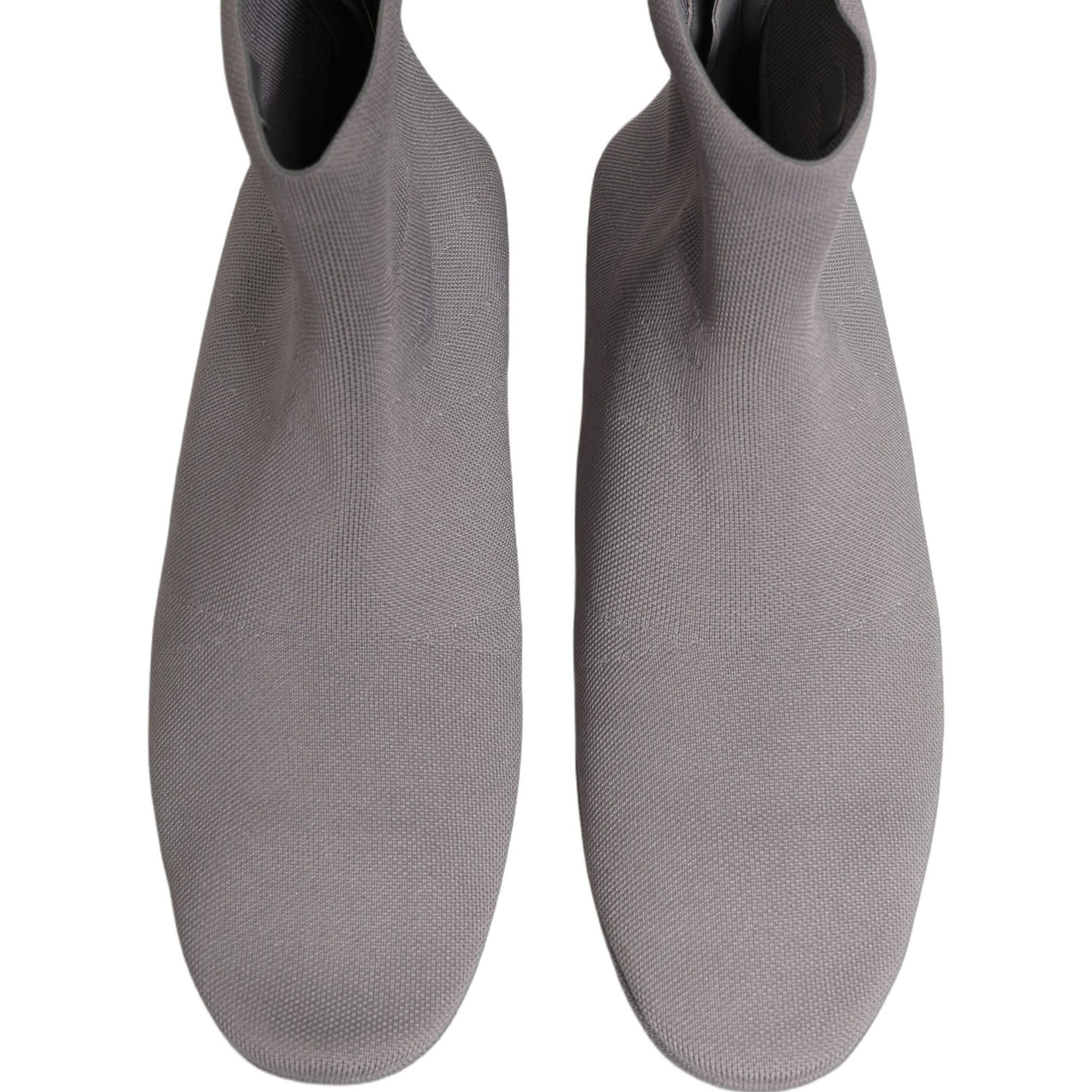Dolce & Gabbana Gray Stretch Mesh Men Ankle Boots Shoes