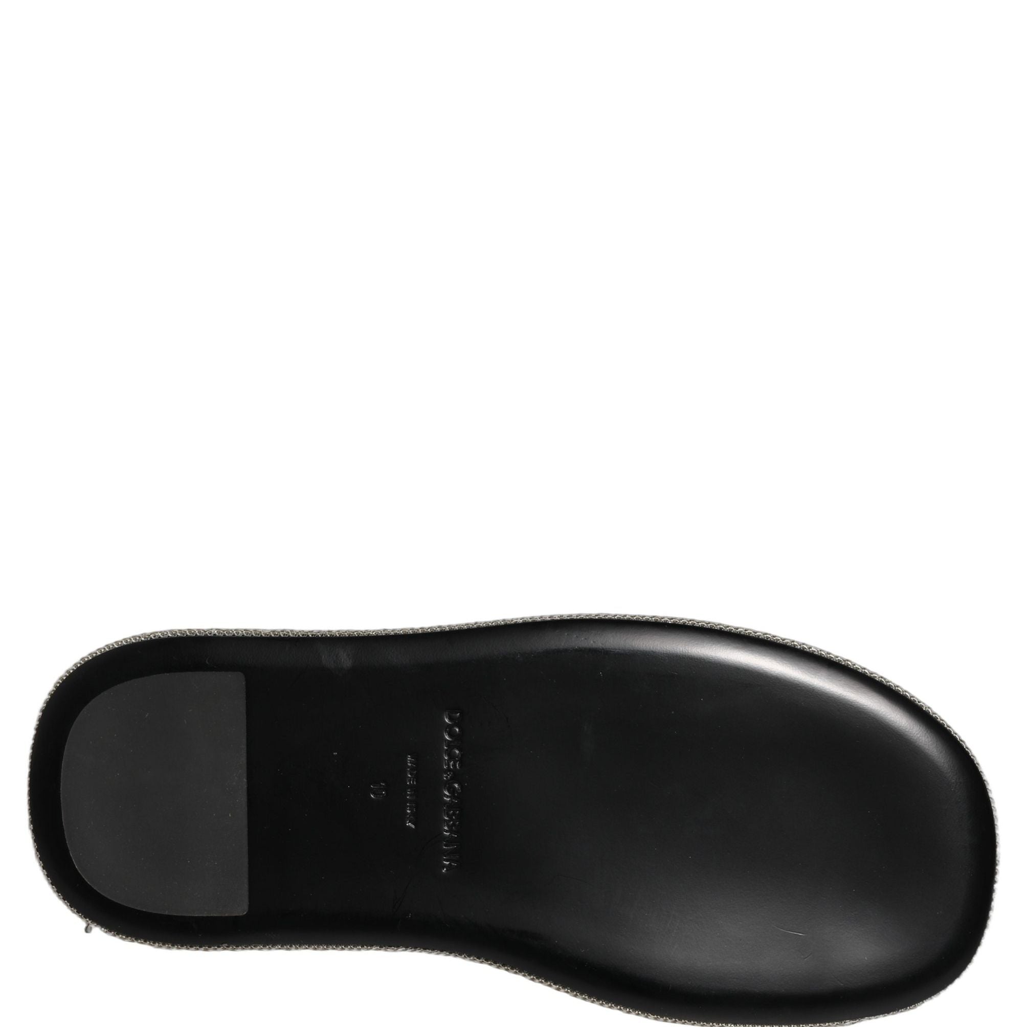 Dolce & Gabbana Black Crystal Embellished Platform Men Slides Shoes