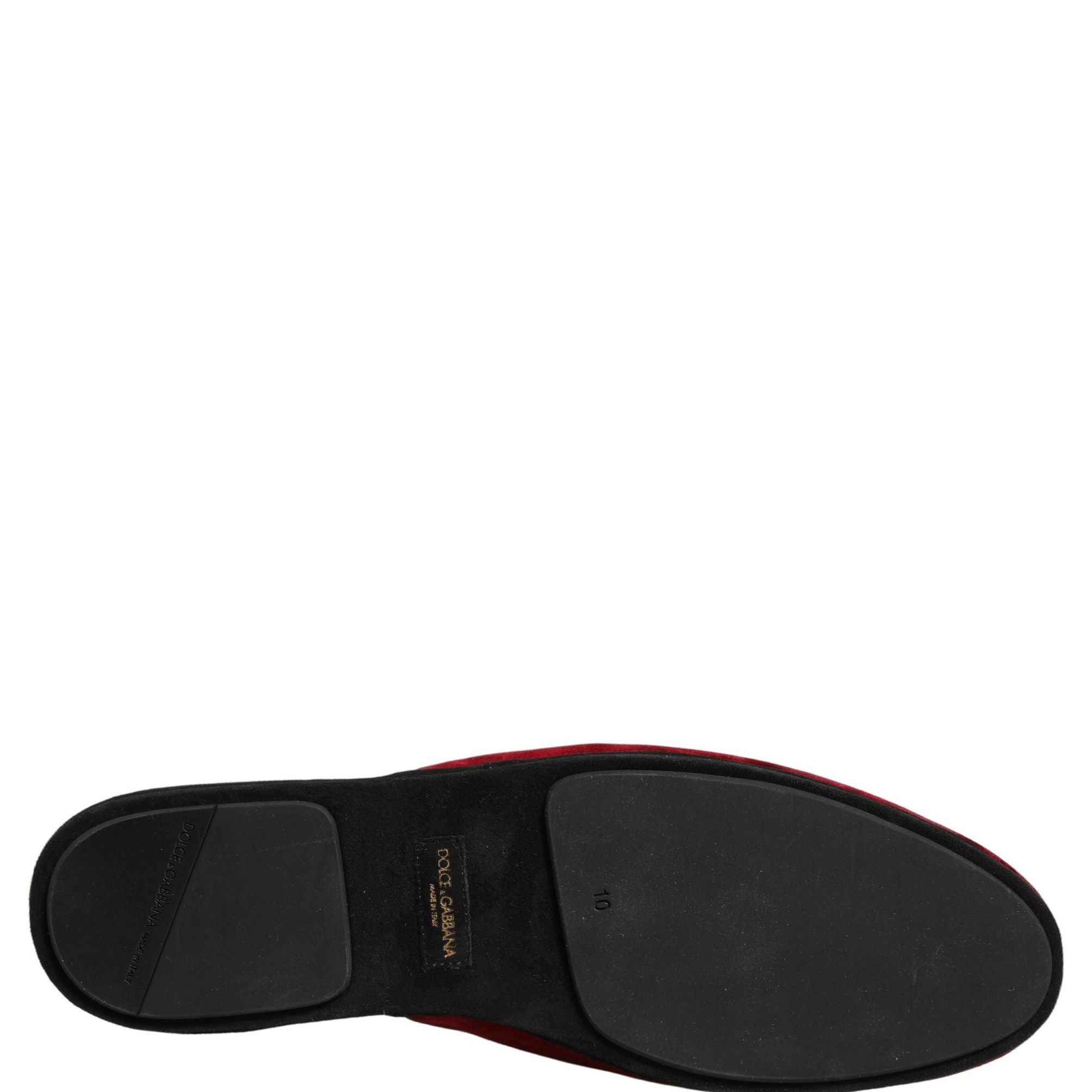 Dolce & Gabbana Red Suede Slides Flat Slipper Men Shoes