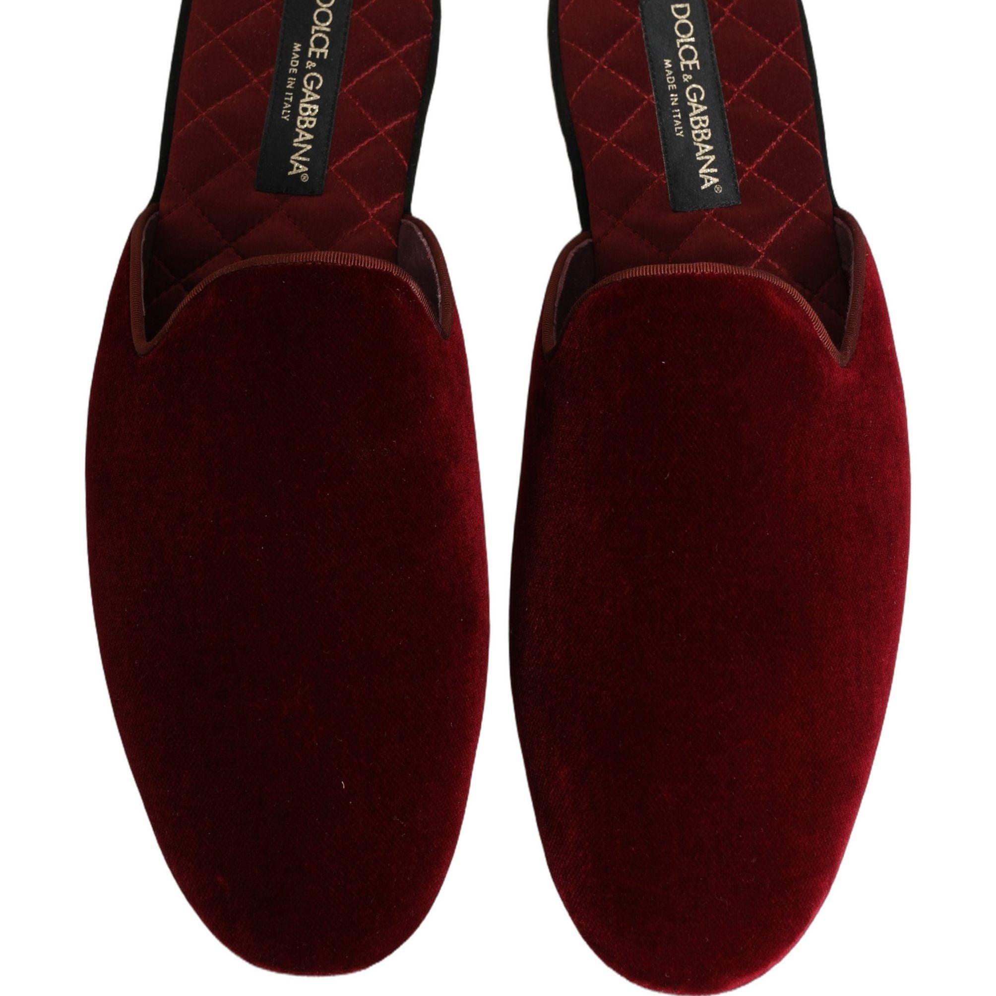 Dolce & Gabbana Red Suede Slides Flat Slipper Men Shoes