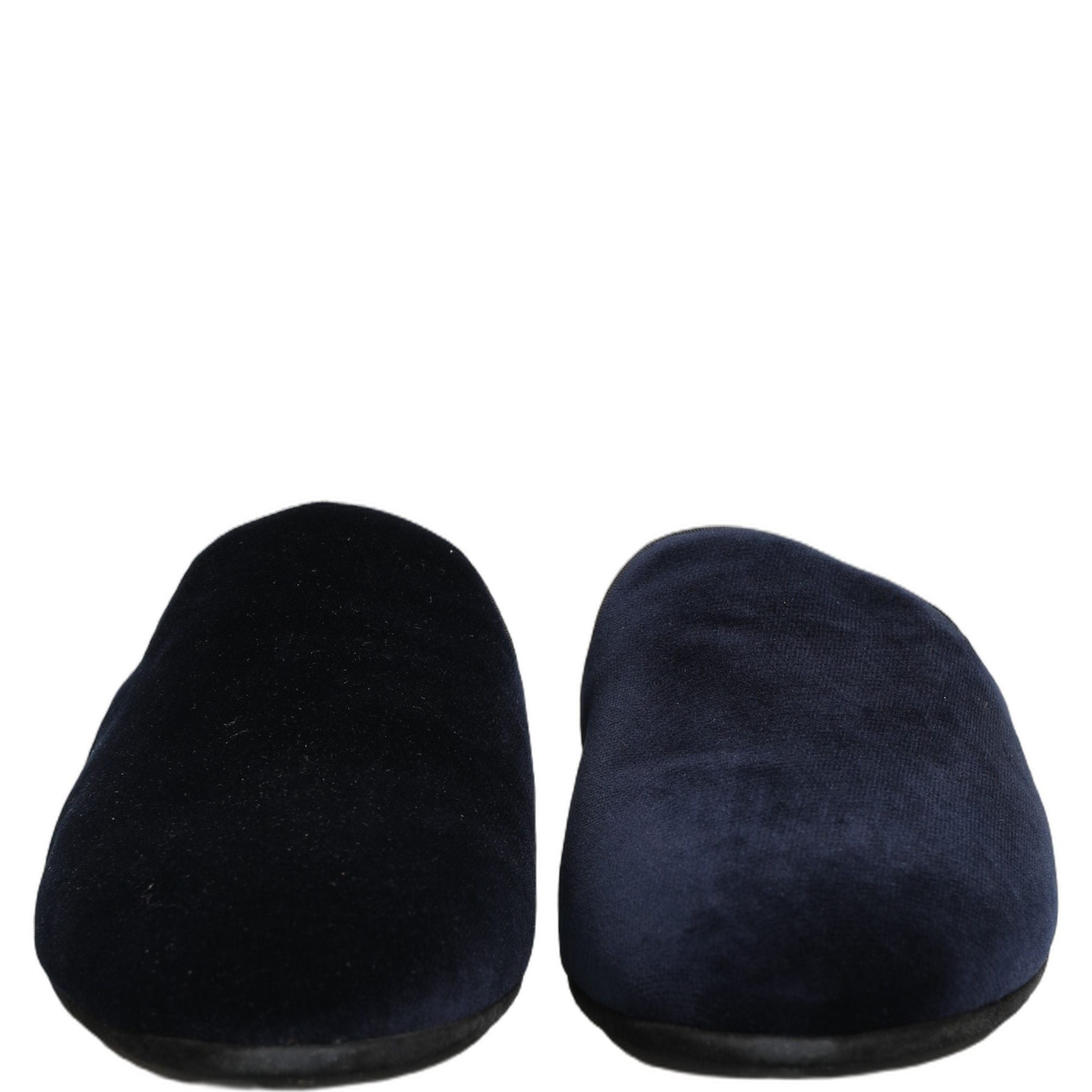 Dolce & Gabbana Dark Blue Suede Slides Flat Slipper Men Shoes