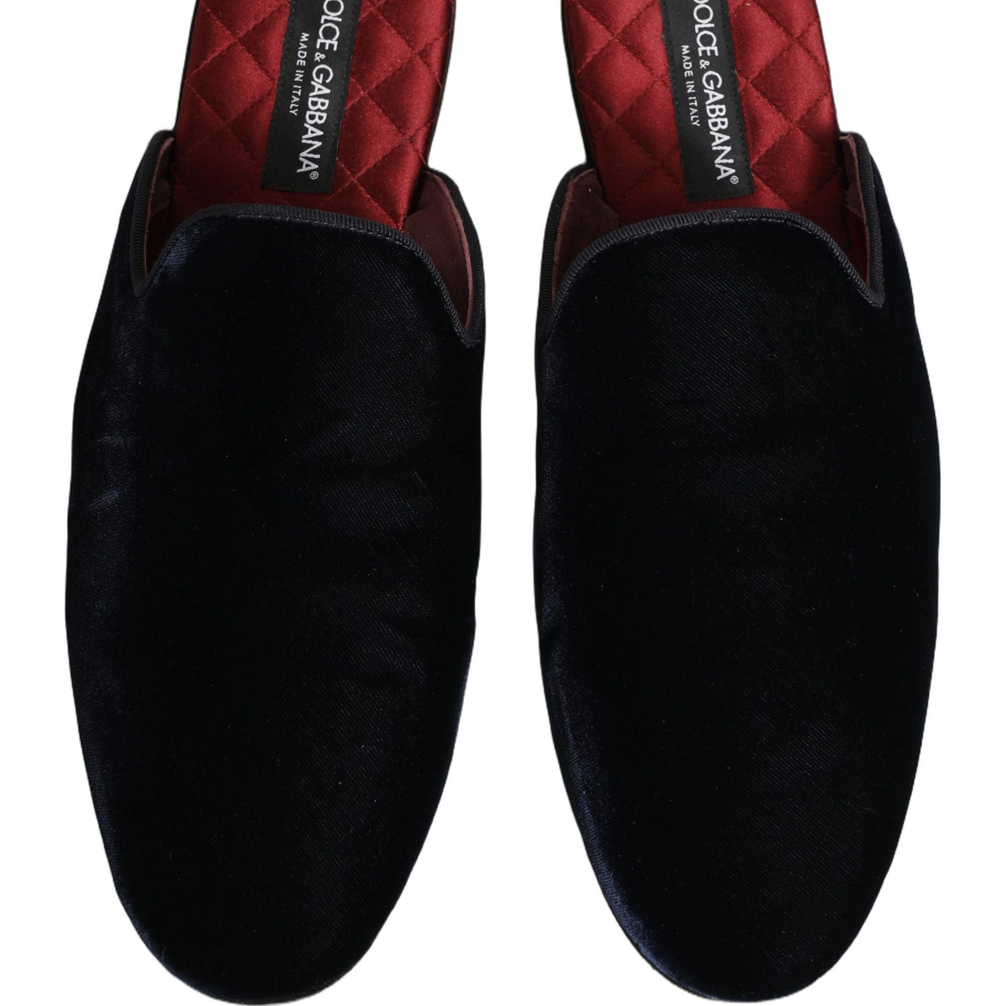 Dolce & Gabbana Dark Blue Suede Slides Flat Slipper Men Shoes