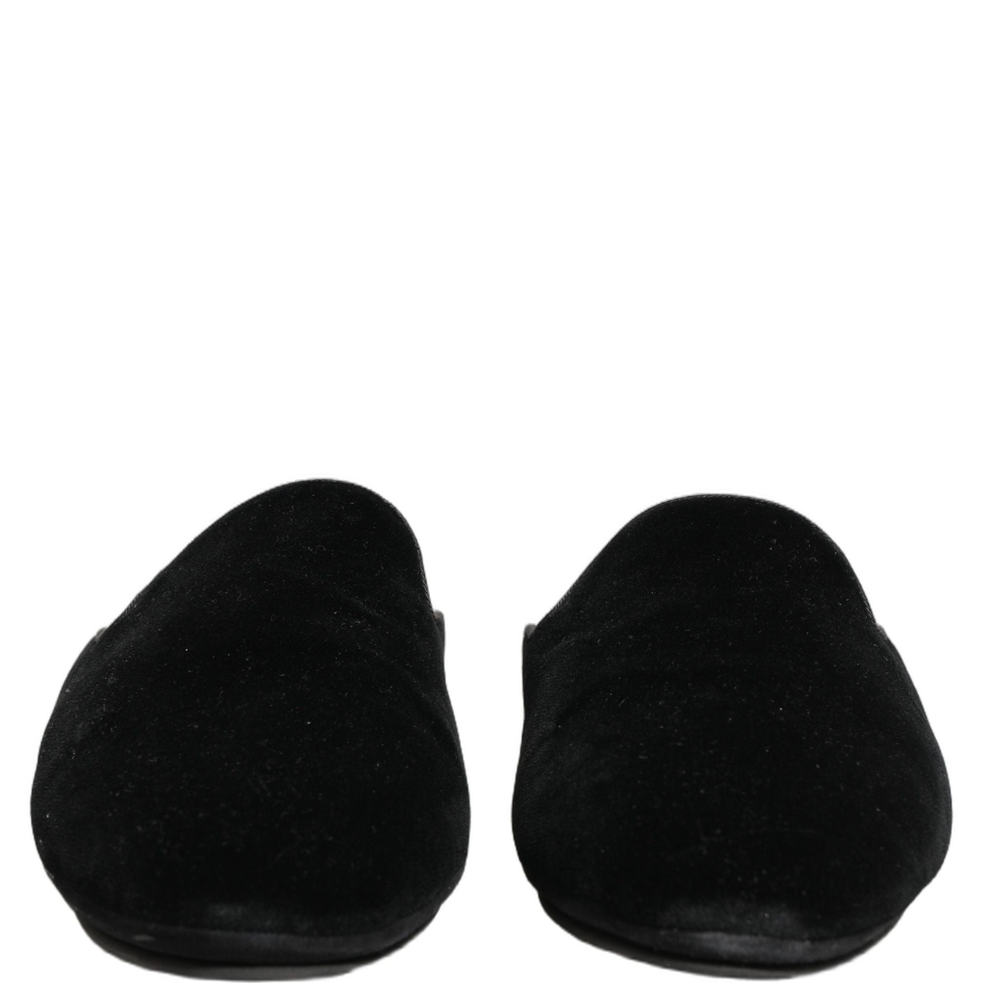 Dolce & Gabbana Black Suede Slides Flat Slipper Men Shoes