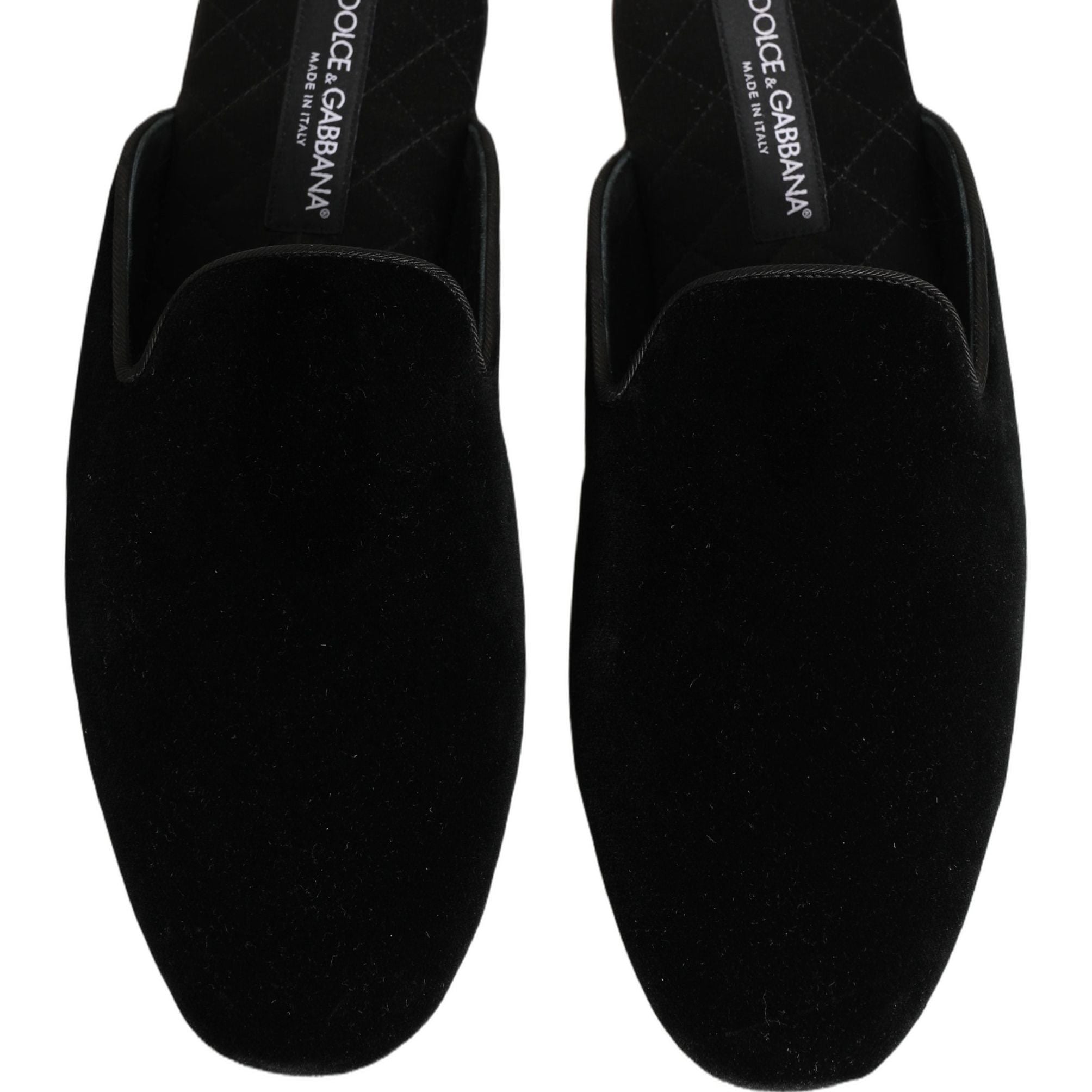 Dolce & Gabbana Black Suede Slides Flat Slipper Men Shoes