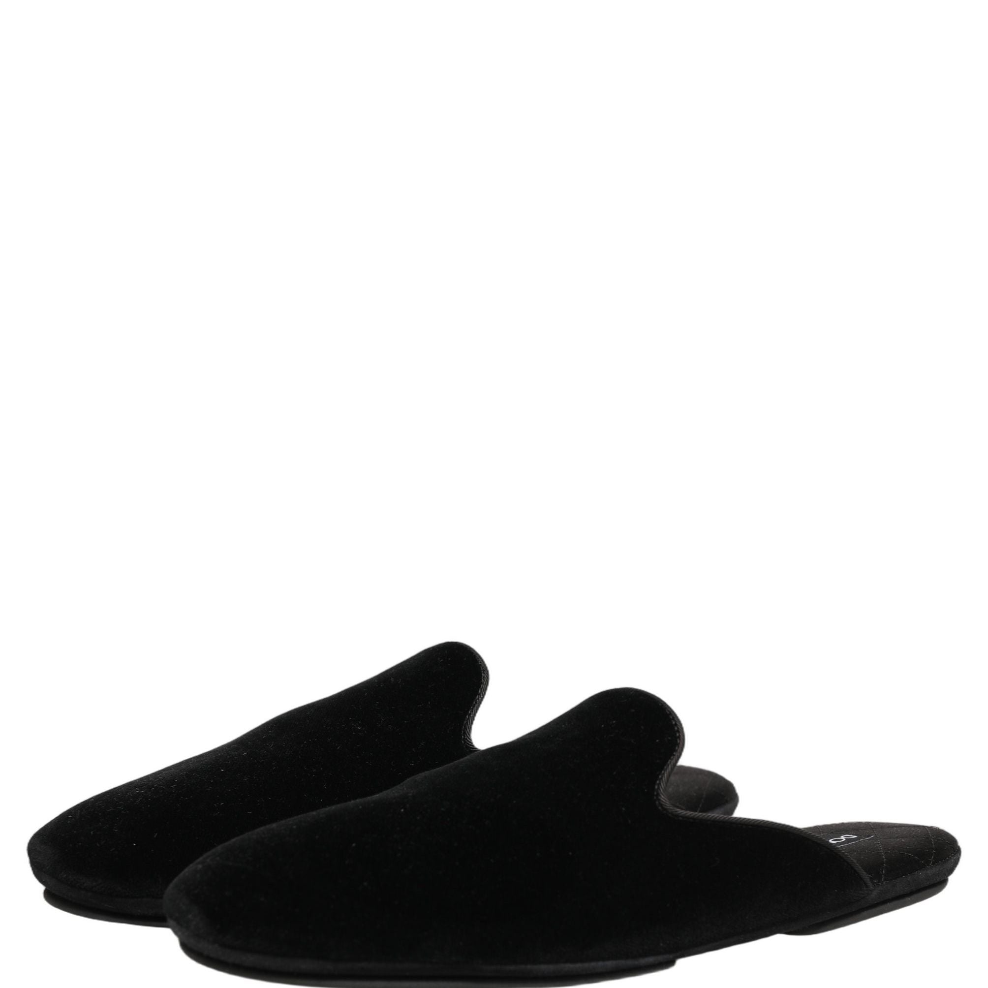 Dolce & Gabbana Black Suede Slides Flat Slipper Men Shoes