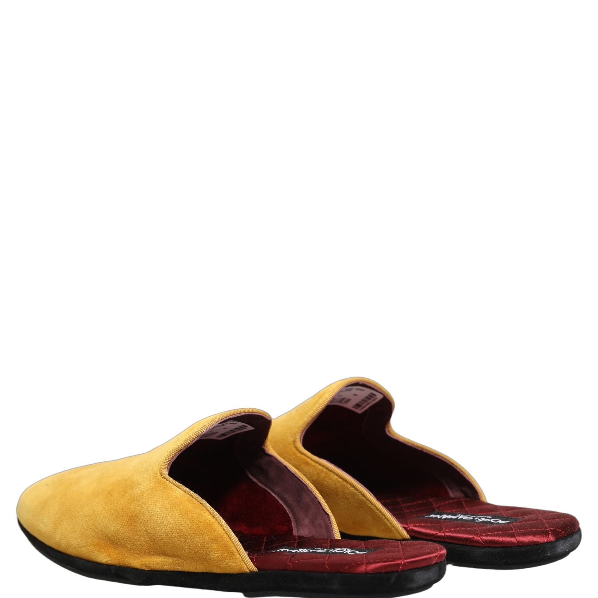 Dolce & Gabbana Yellow Suede Slides Flat Slipper Men Shoes
