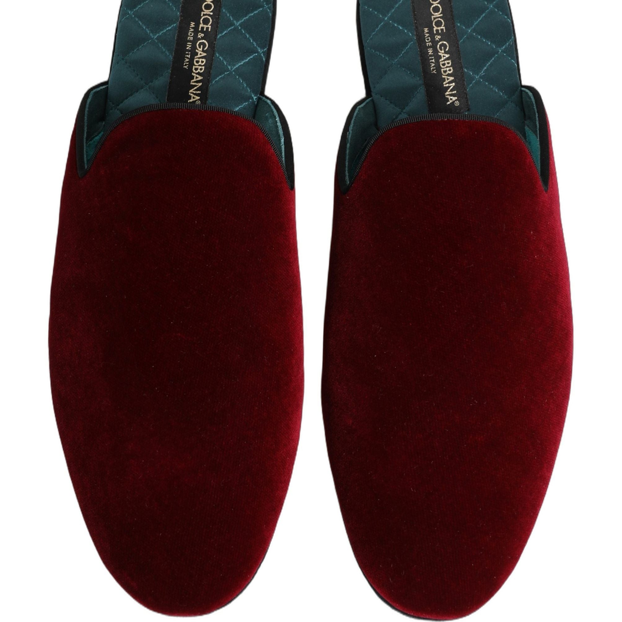 Dolce & Gabbana Red Suede Slides Flat Slipper Men Shoes