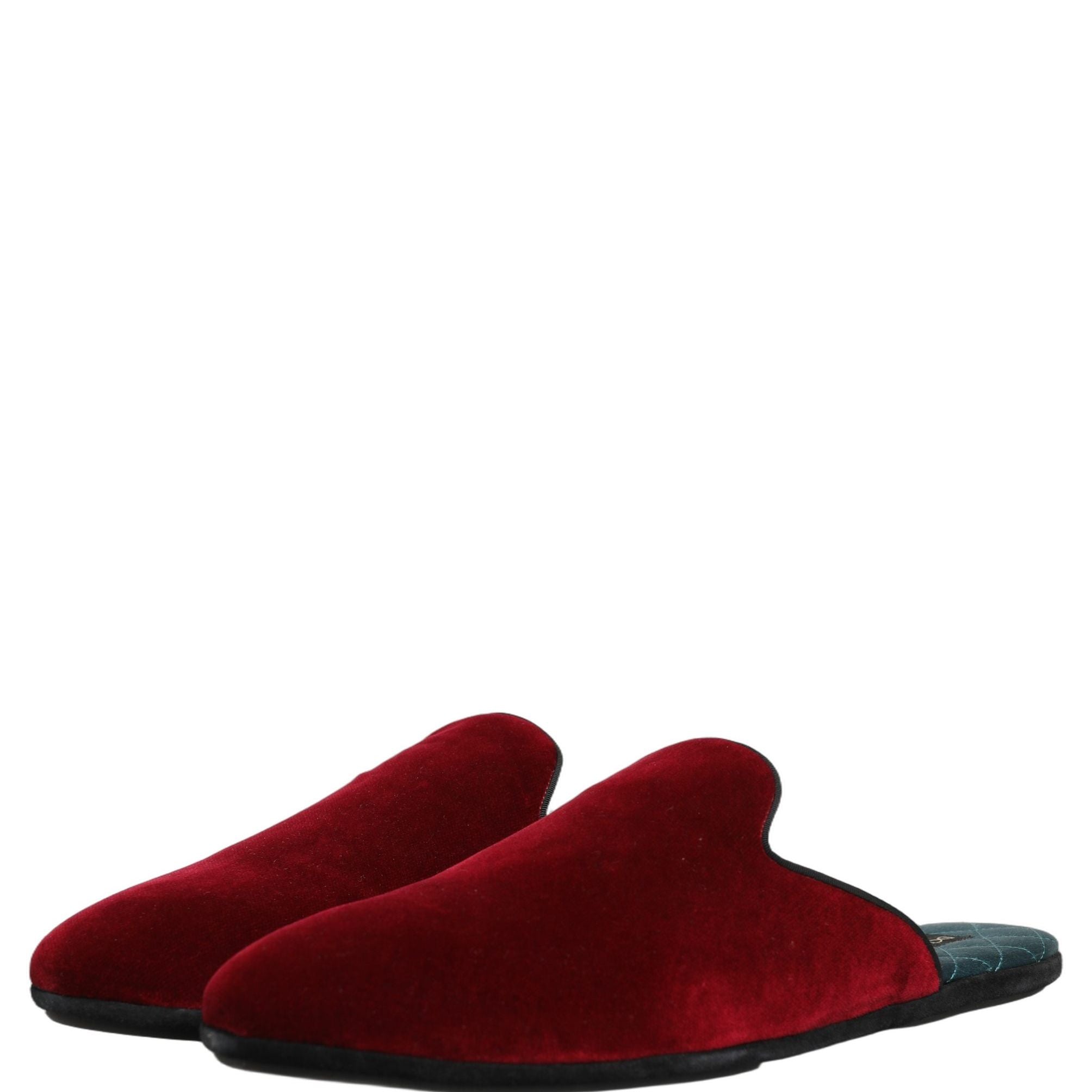 Dolce & Gabbana Red Suede Slides Flat Slipper Men Shoes