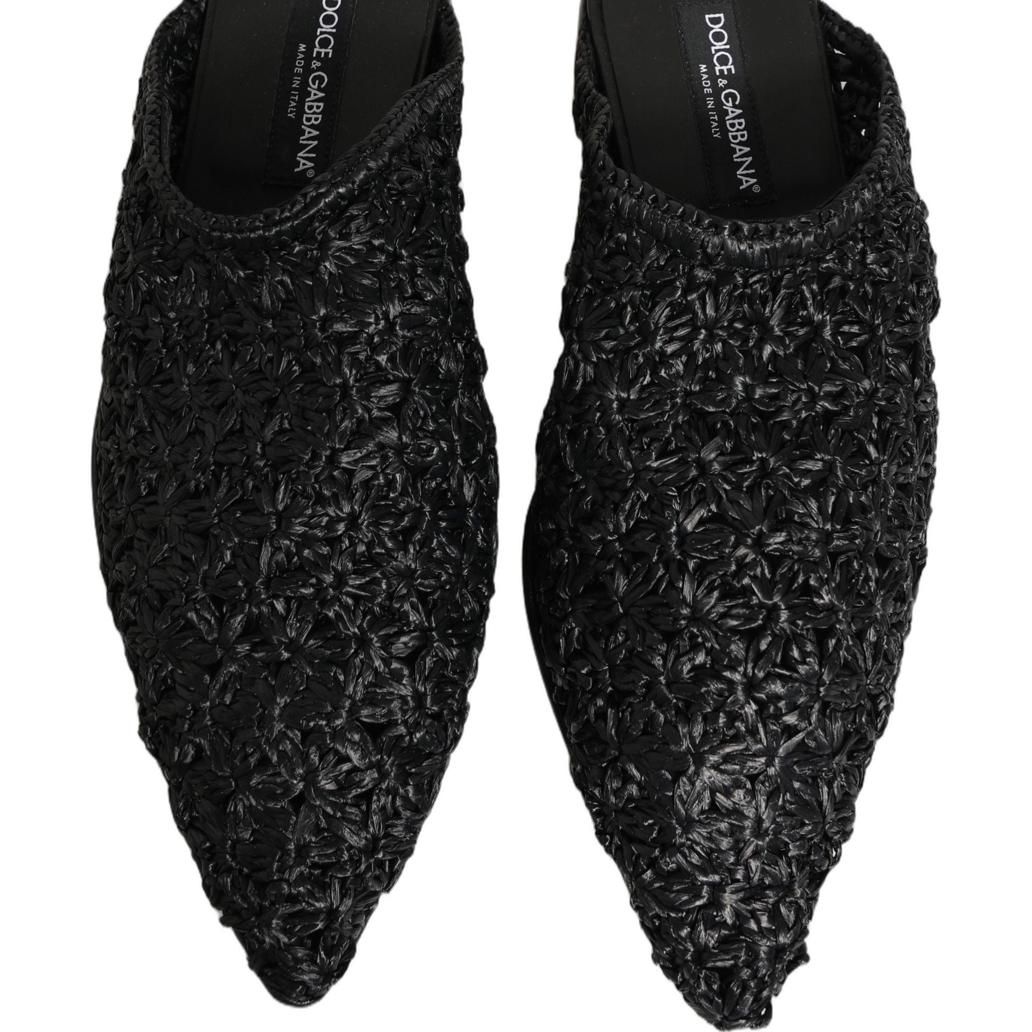 Dolce & Gabbana Black Mules Slides Slippers Men Flats Shoes