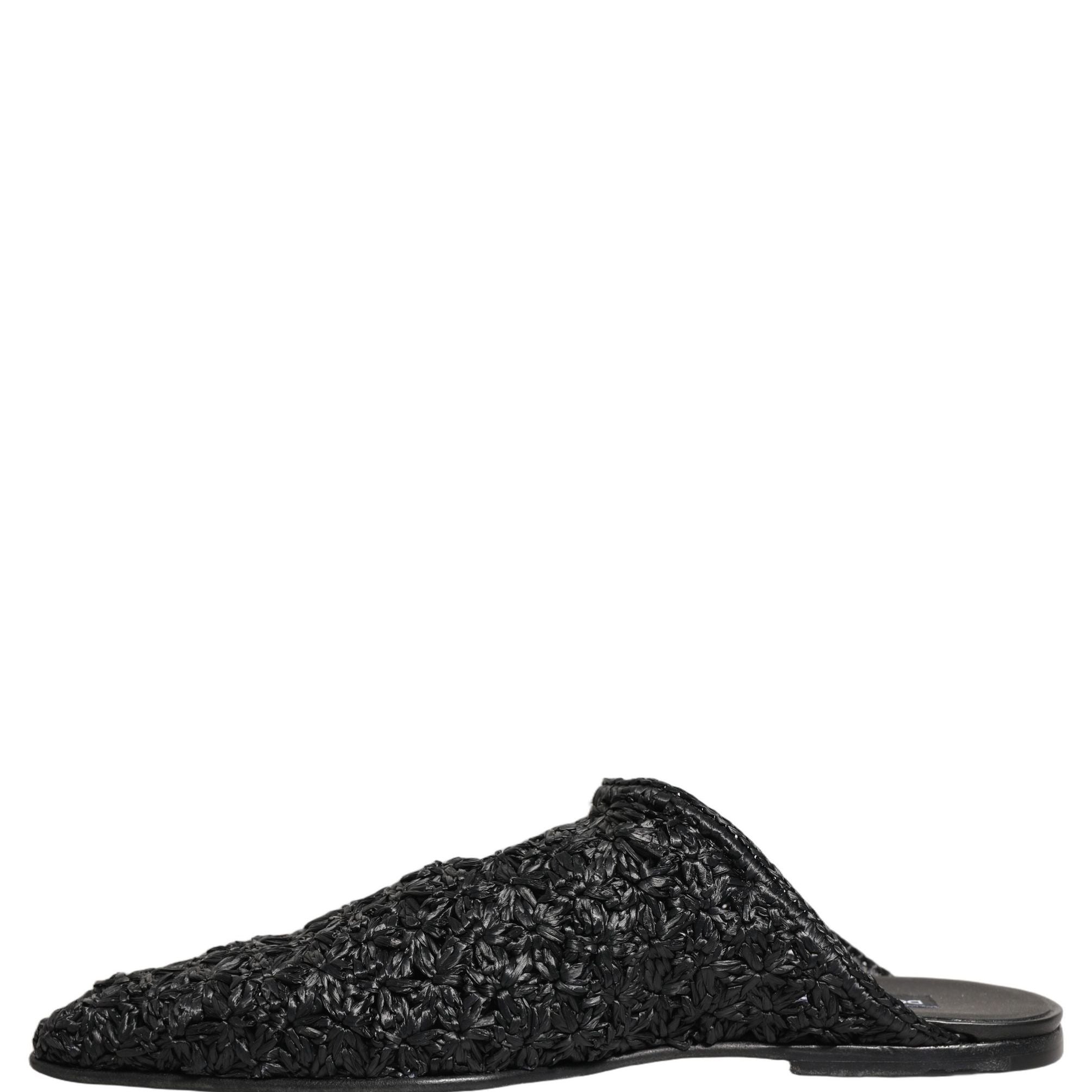 Dolce & Gabbana Black Mules Slides Slippers Men Flats Shoes