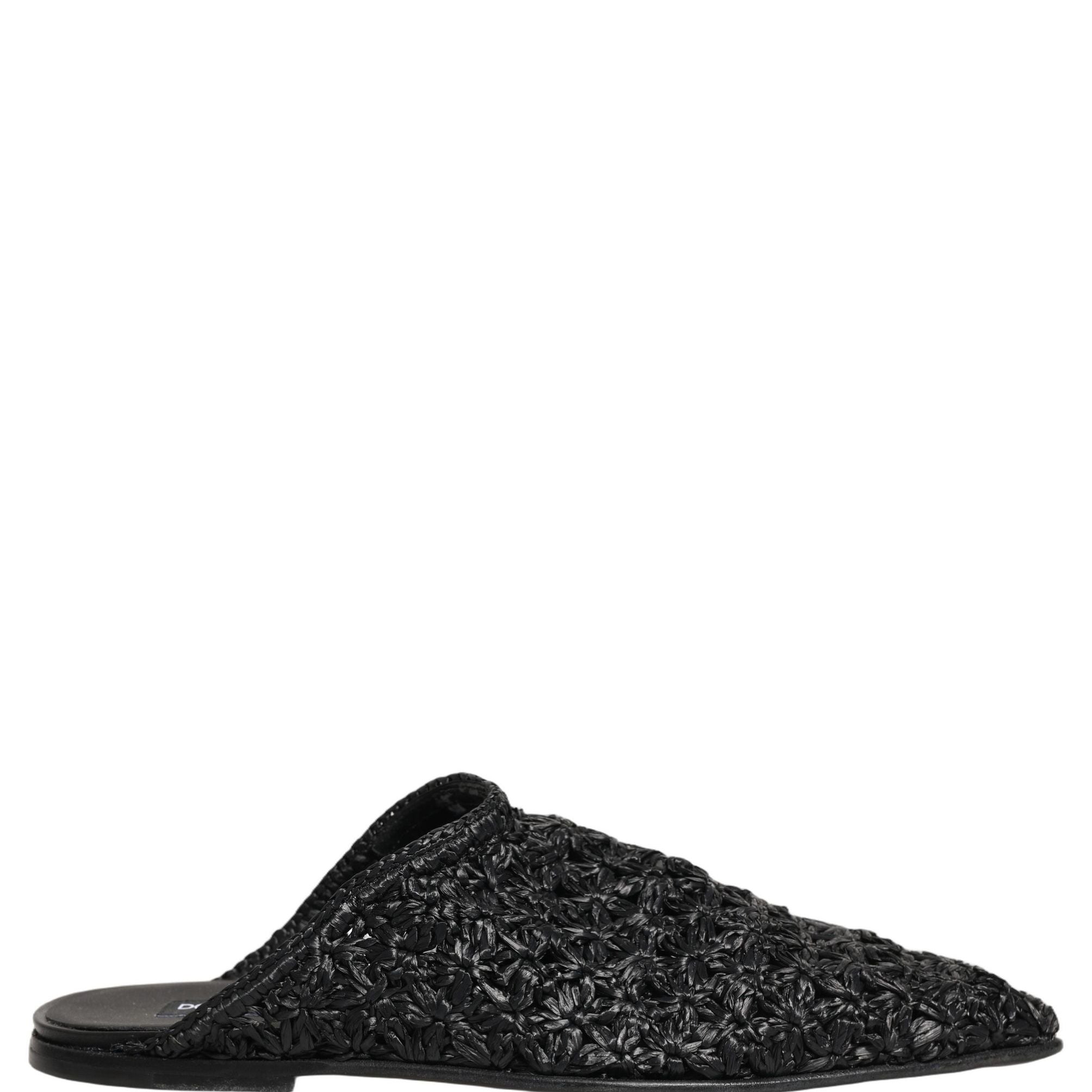 Dolce & Gabbana Black Mules Slides Slippers Men Flats Shoes