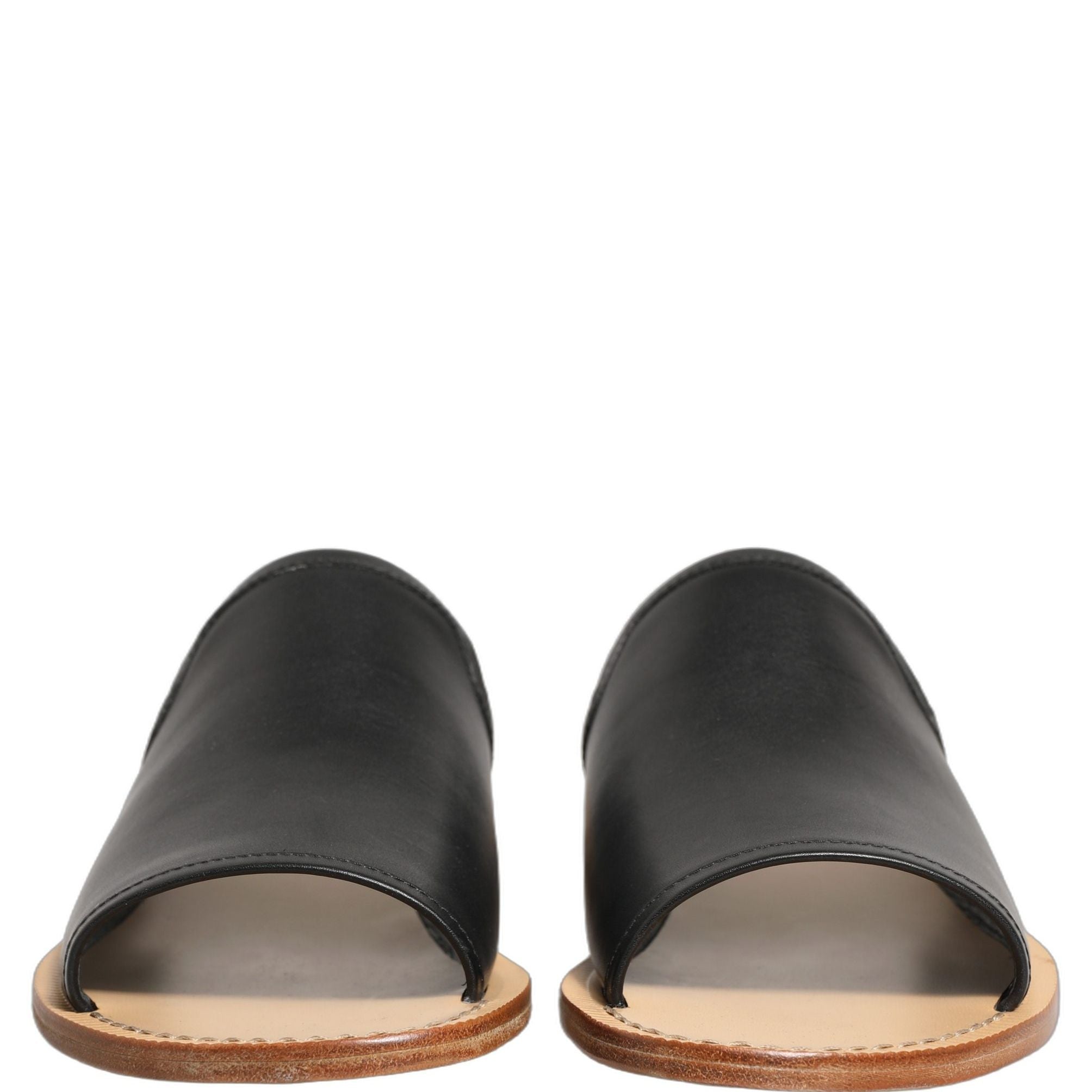 Dolce & Gabbana Brown Leather Slides Sandals Flats Men Shoes