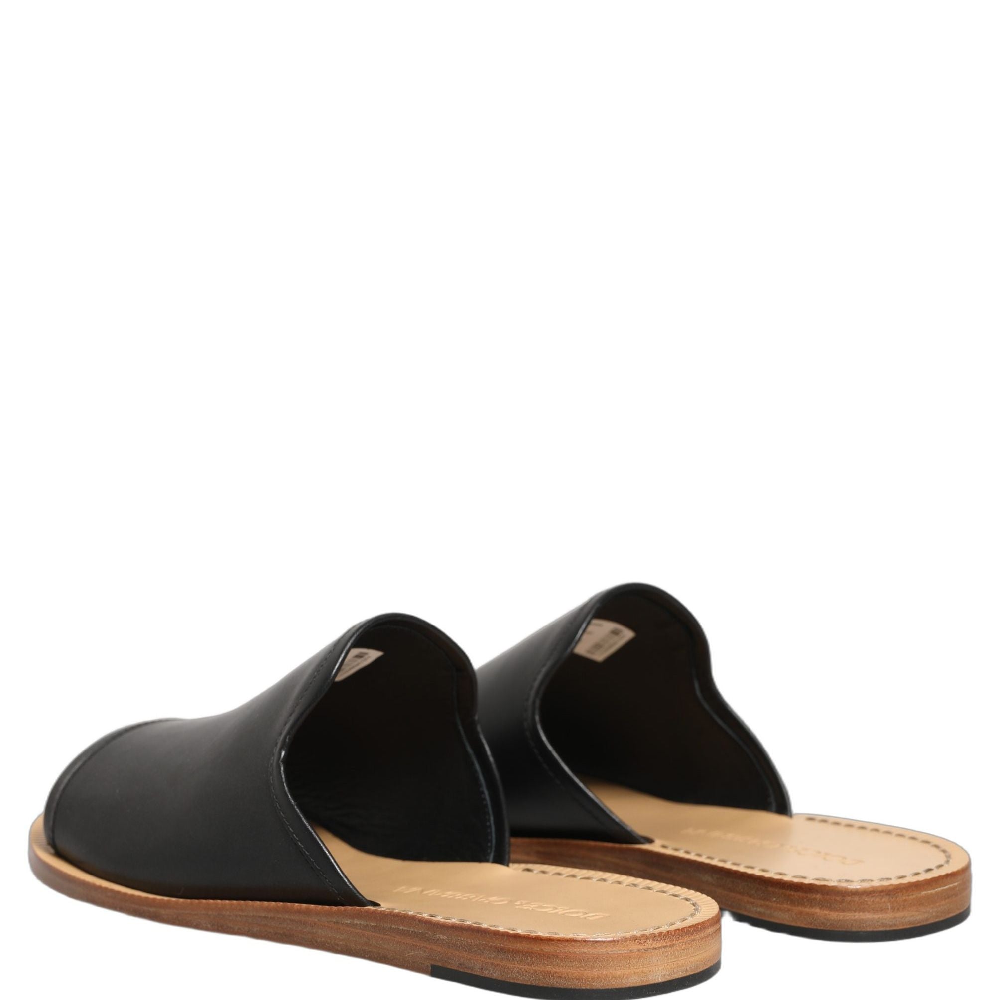 Dolce & Gabbana Brown Leather Slides Sandals Flats Men Shoes