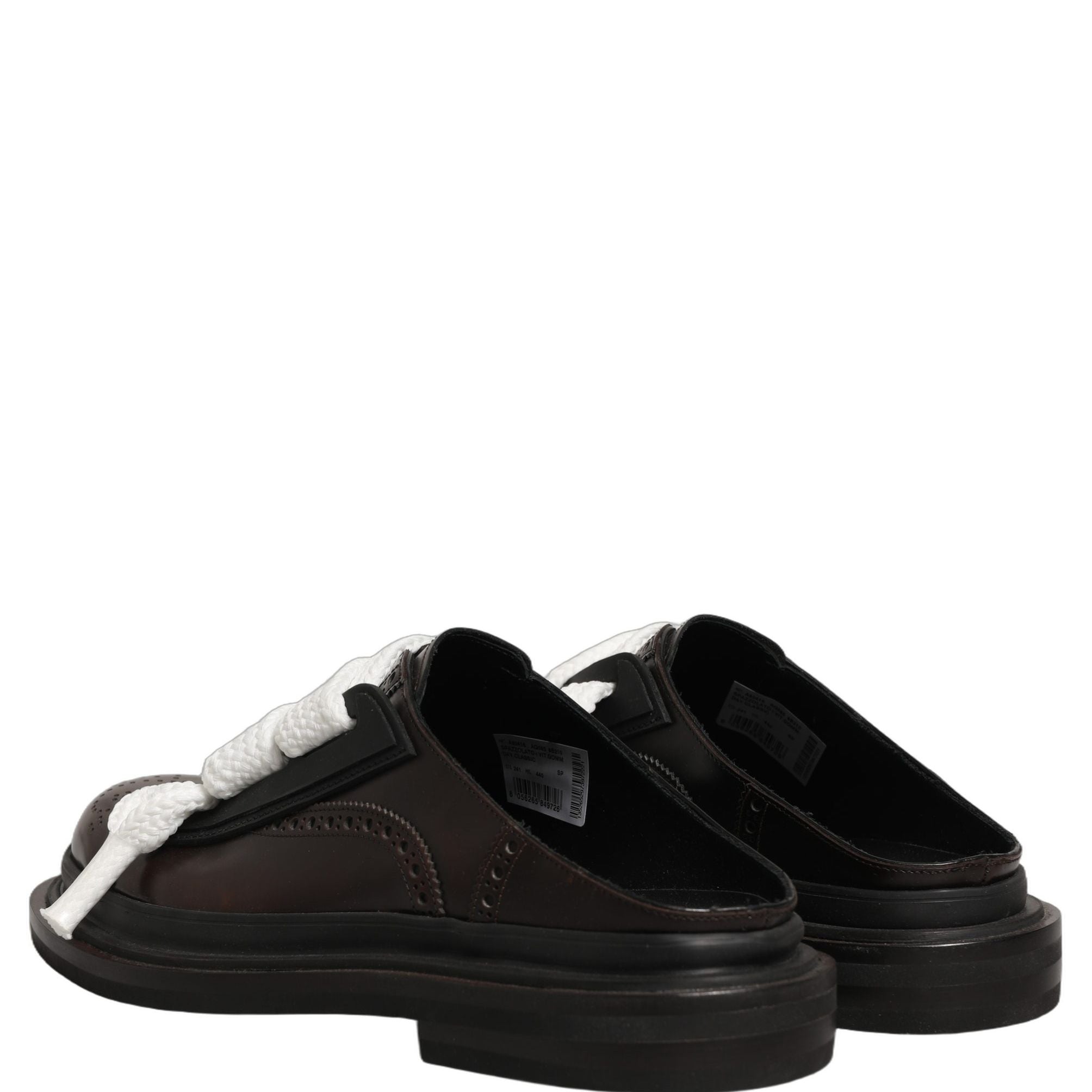 Dolce & Gabbana Brown Leather Slip On Flat Sandals Men Shoes