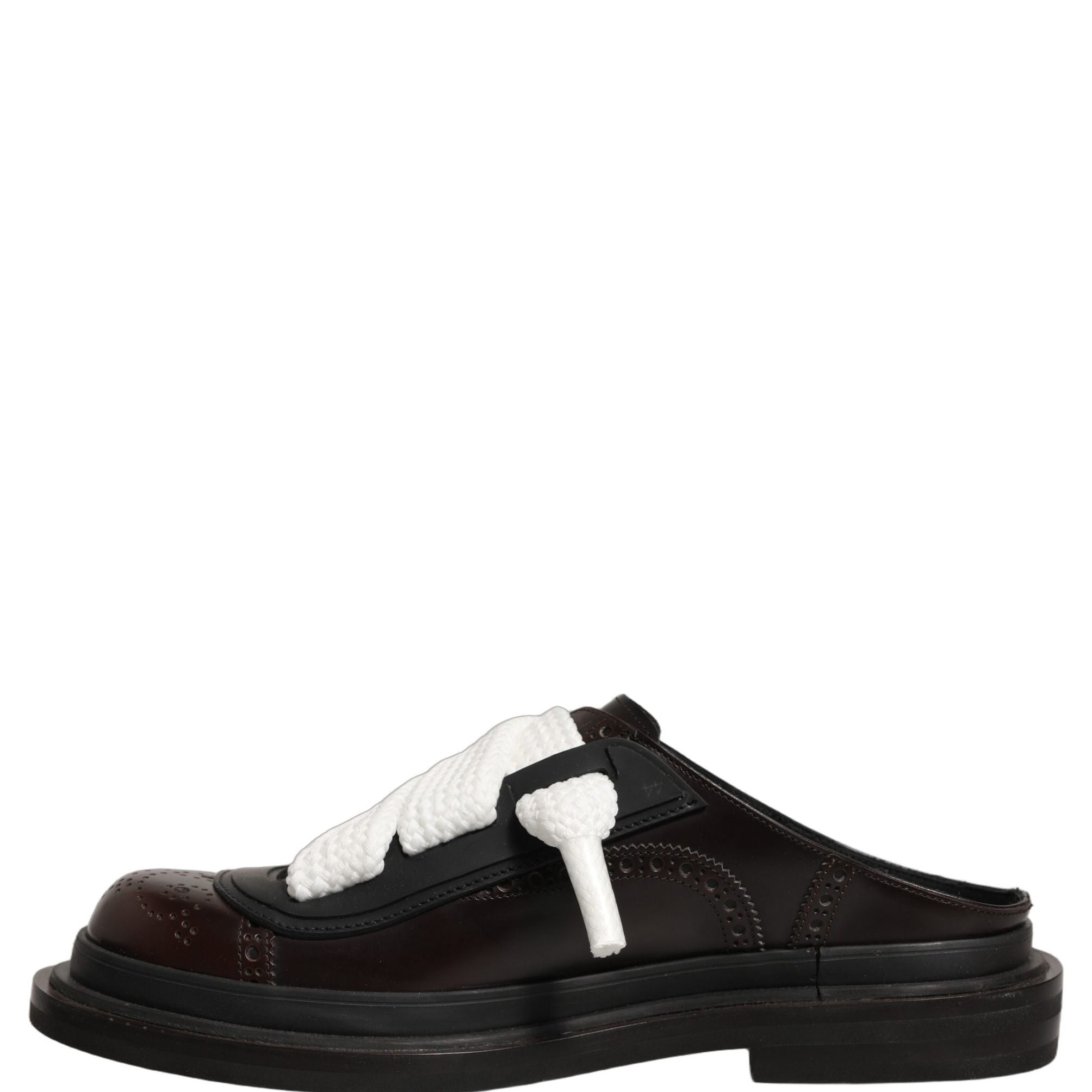 Dolce & Gabbana Brown Leather Slip On Flat Sandals Men Shoes