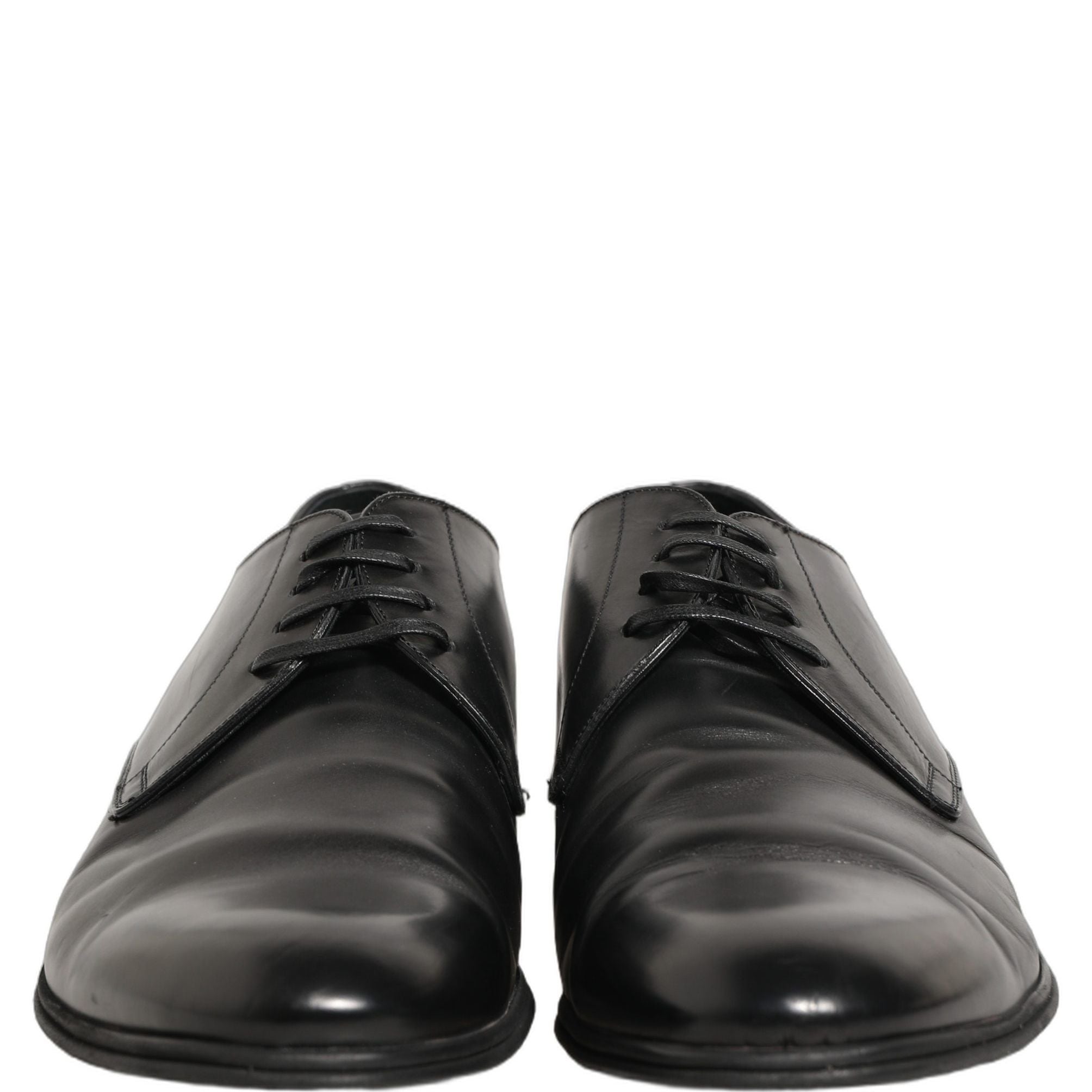 Dolce & Gabbana Black Leather Men Derby Dress Formal Shoes