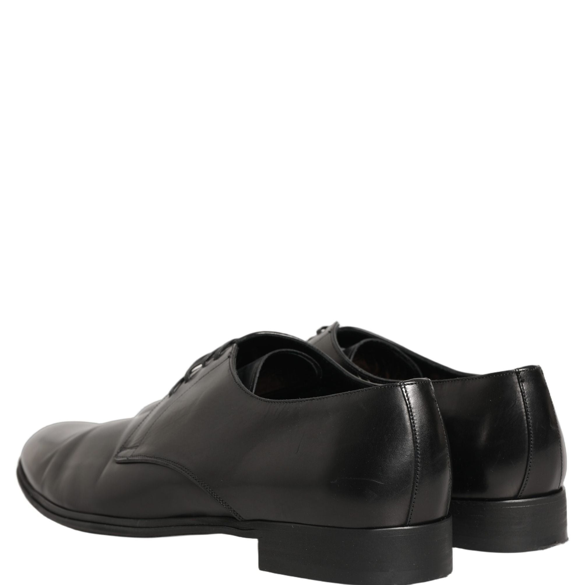 Dolce & Gabbana Black Leather Men Derby Dress Formal Shoes