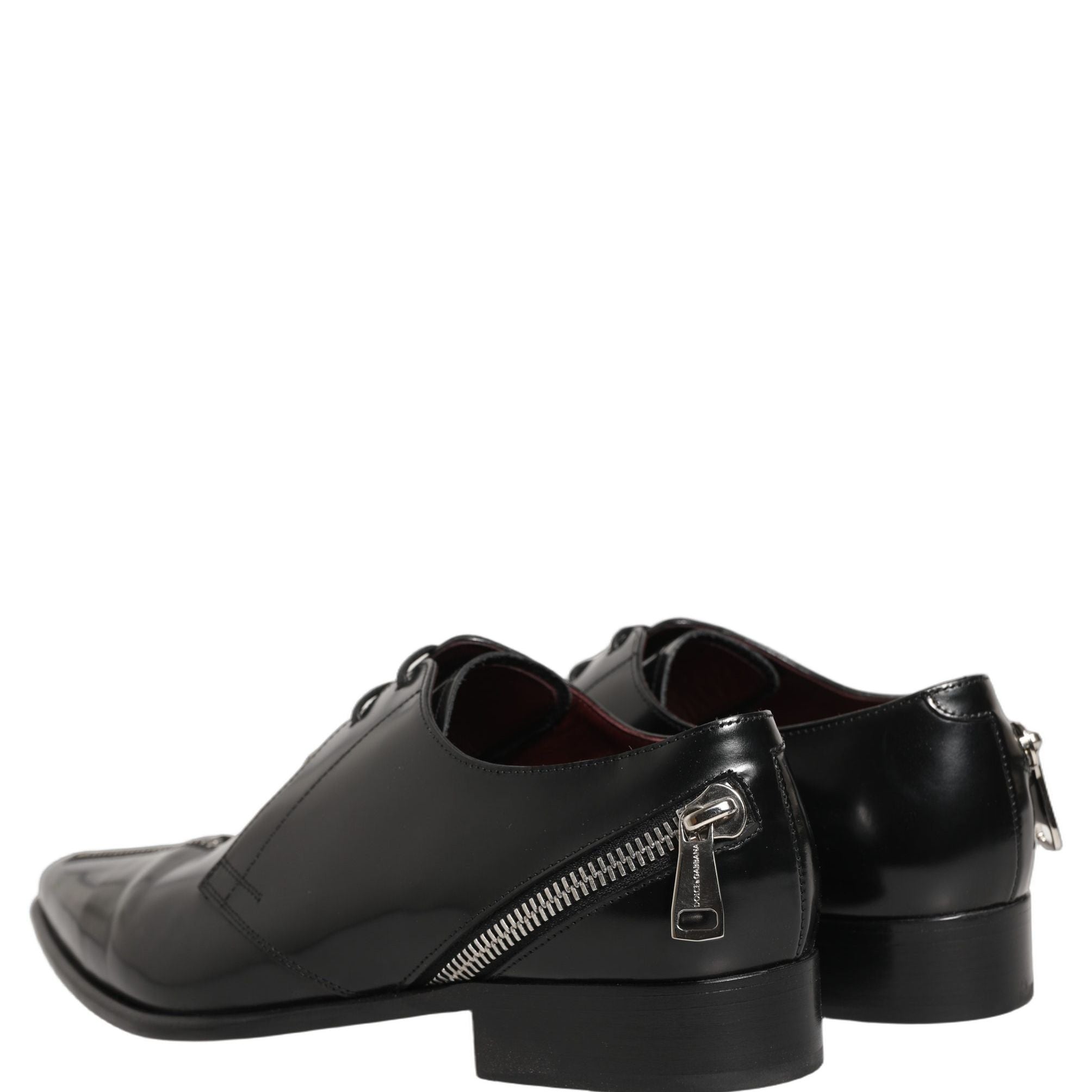 Dolce & Gabbana Black Leather Men Derby Dress Formal Shoes