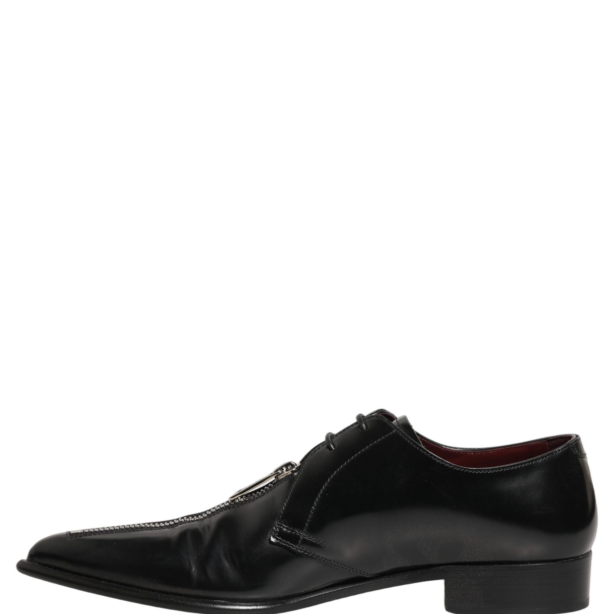 Dolce & Gabbana Black Leather Men Derby Dress Formal Shoes