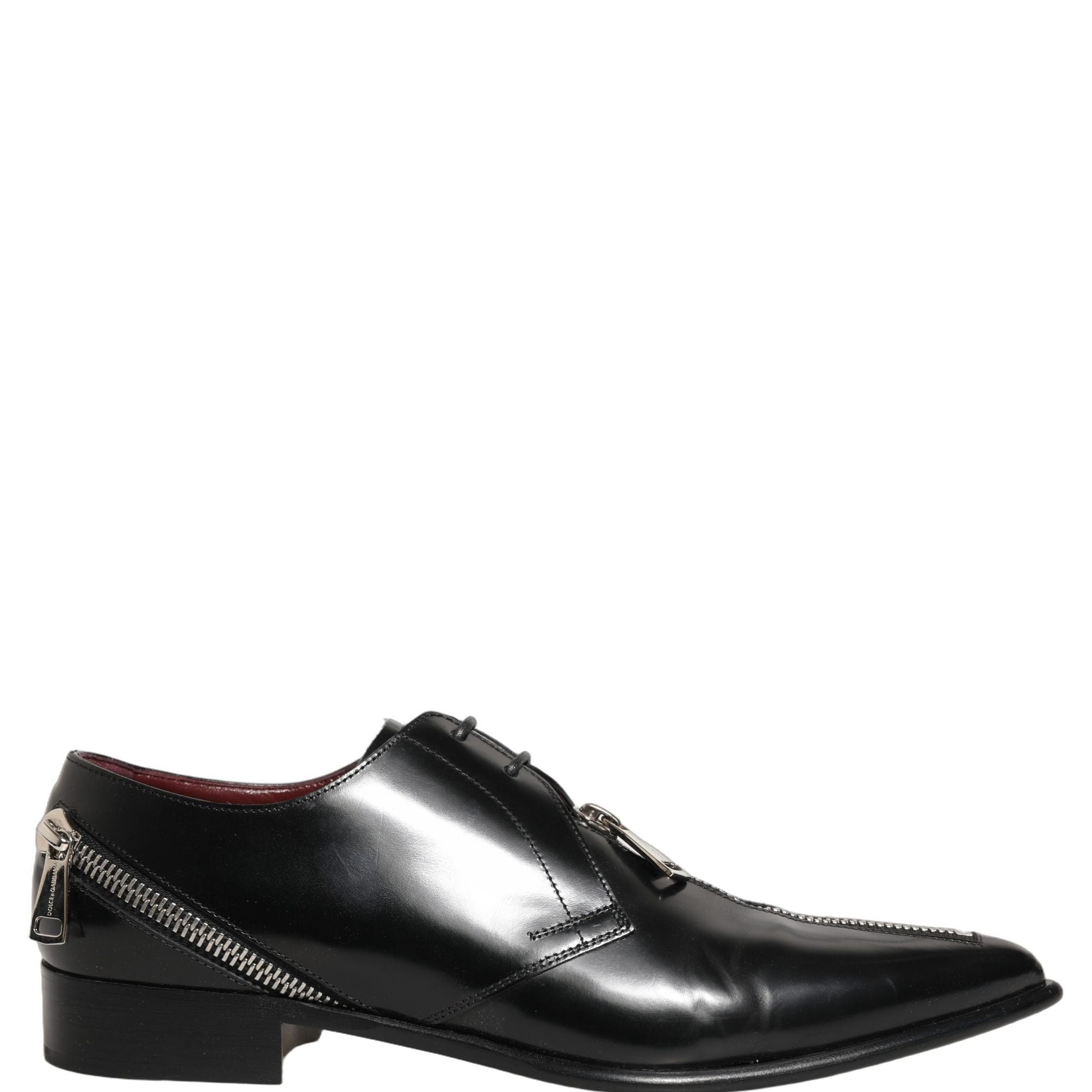 Dolce & Gabbana Black Leather Men Derby Dress Formal Shoes