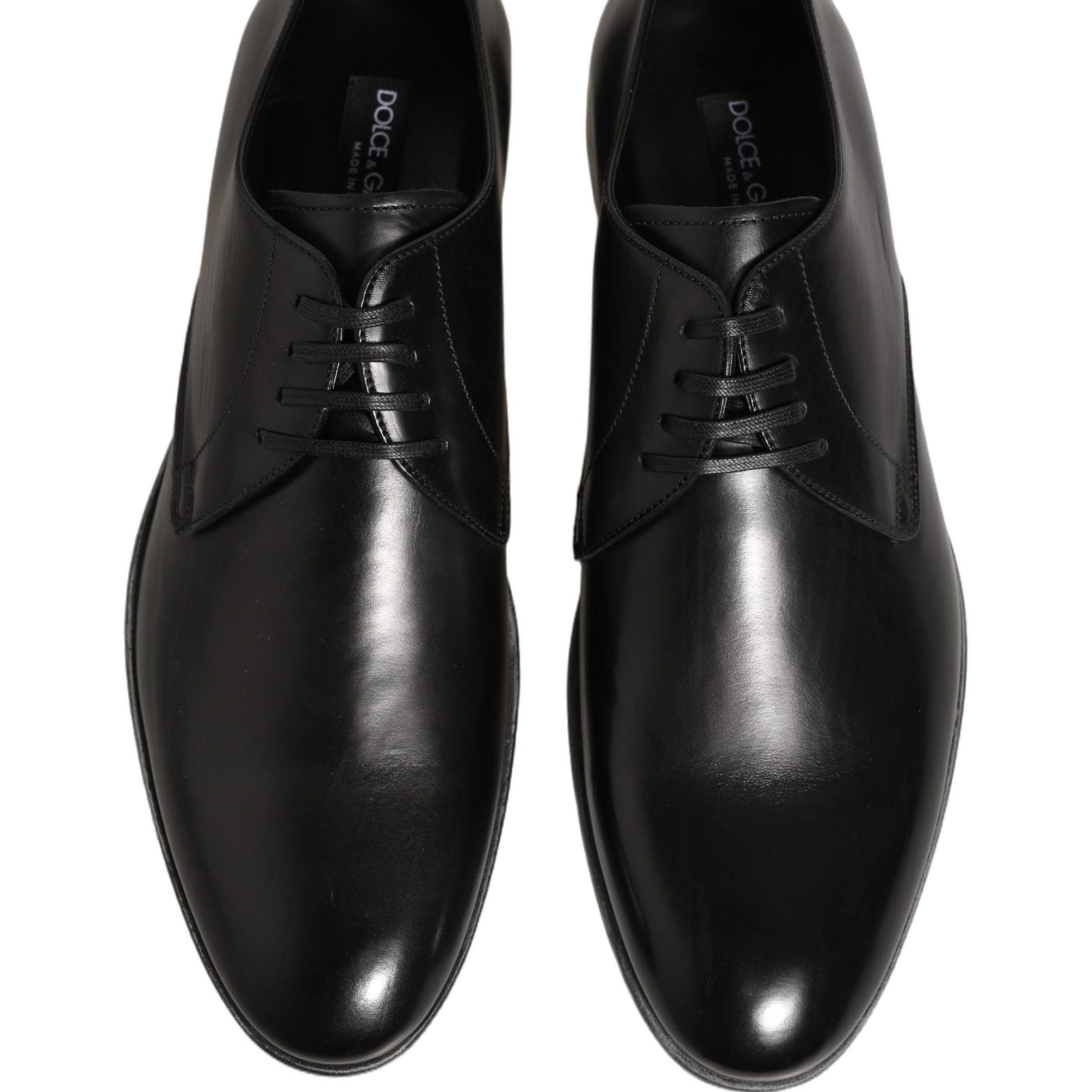 Dolce & Gabbana Dress Black Leather Lace Up Derby Men Shoes